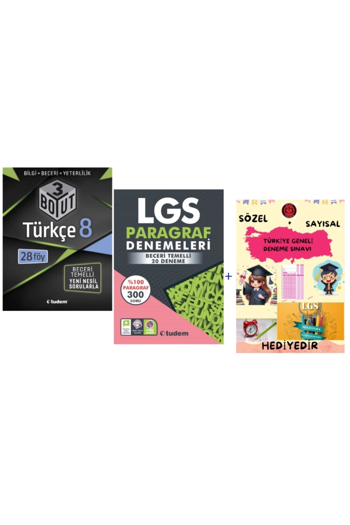 Tudem Yayınları TUDEM YAYINLARI LGS TÜRKÇE 3 BOYUT BECERİ TEMELLİ SORU BANKASI - LGS 20'Lİ PARAGRAF DENEME - HEDİYE