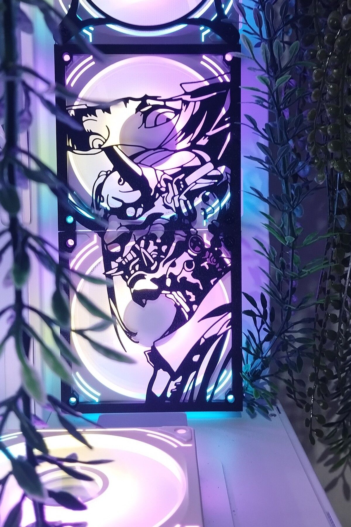 Caseybox Samurai Girl 120x240 mm Uyumlu Oyun Pc Aksesuarı, Masaüstü Bilgisayar Fan Kapağı