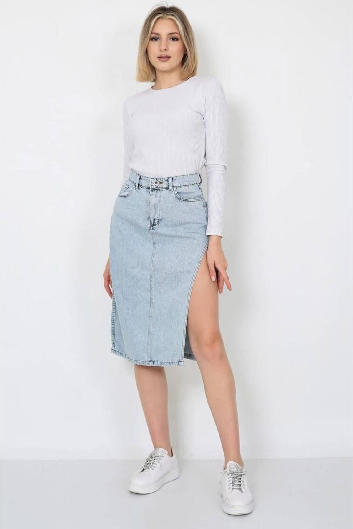 Butik ASİMETRİK KESİM KOT ETEK