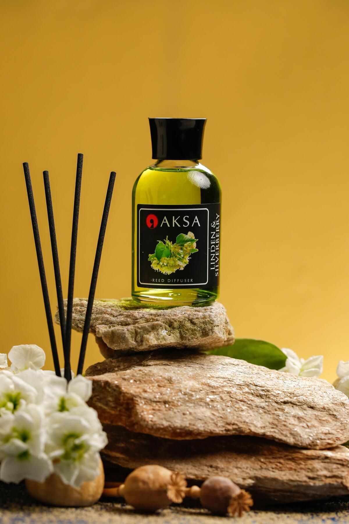AKSA ESANS Bambu"Gümüşi Ihlamur"Çubuklu Oda Kokusu 100 ml