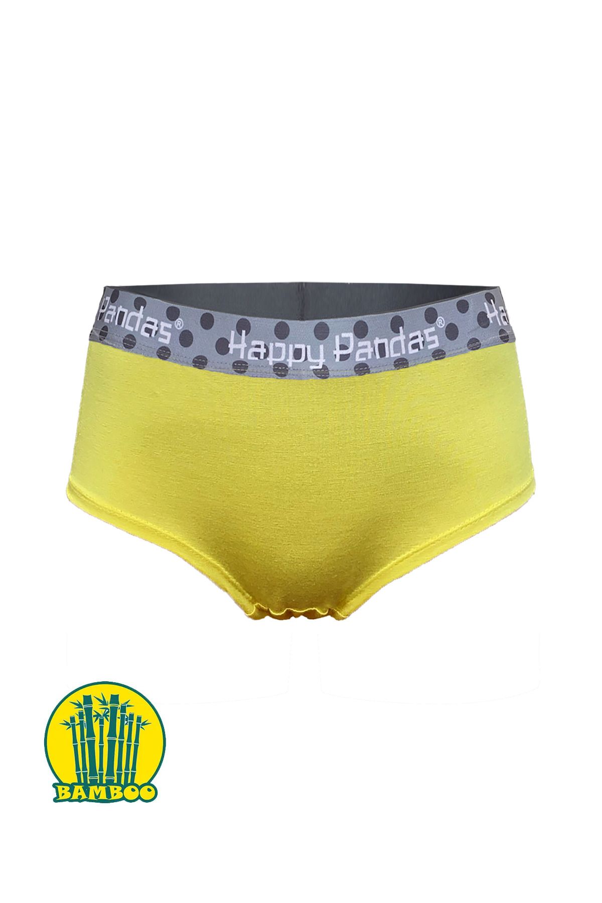 BRAINWEAR Kadın Likralı Bambu Dijital Baskılı Hipster Boxer Külot - Happy Pandas Creation