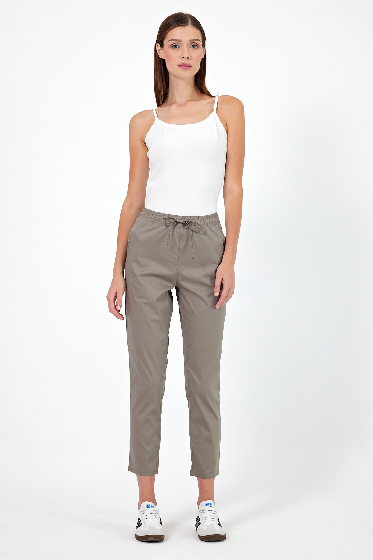 VENA Alian Beli Lastikli Gabardin Pantolon - HAKİ