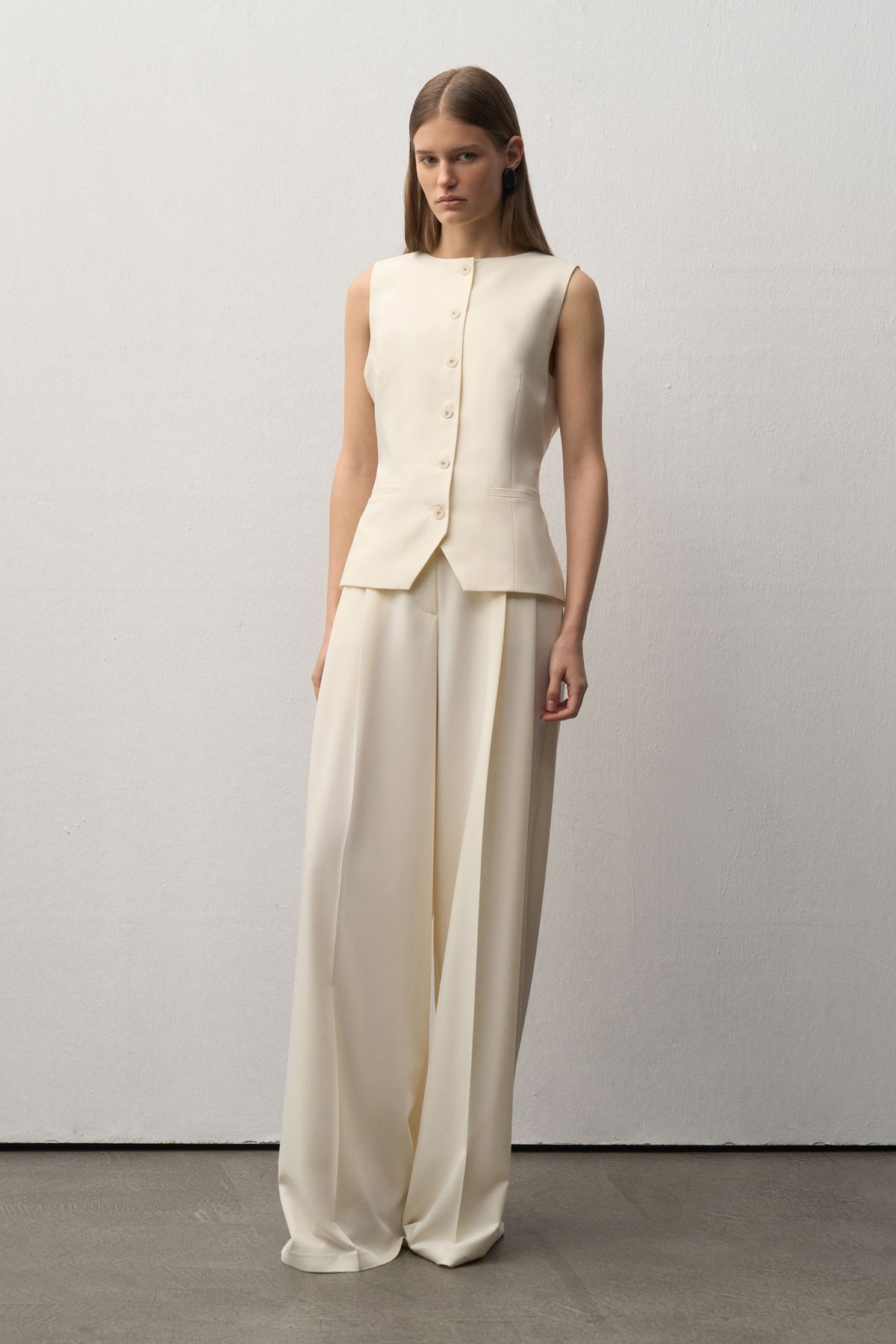 mathilda store Ekru Limited Edition Bol Paça Palazzo Pantolon