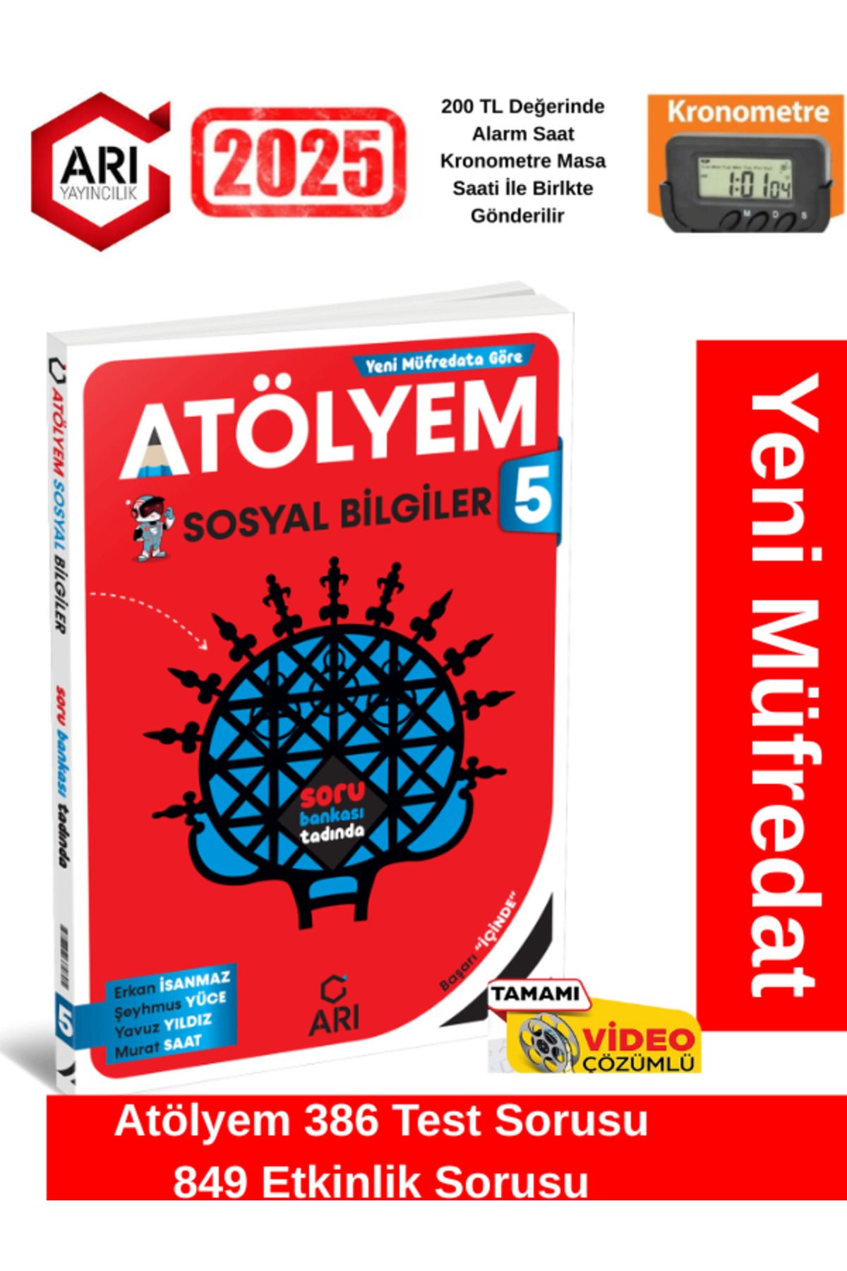 Arı Yayıncılık 5.Sınıf Sosyal Bilgiler %100 Yeni Müfredat Video Çözümlü Soru Bankası+Kronometre