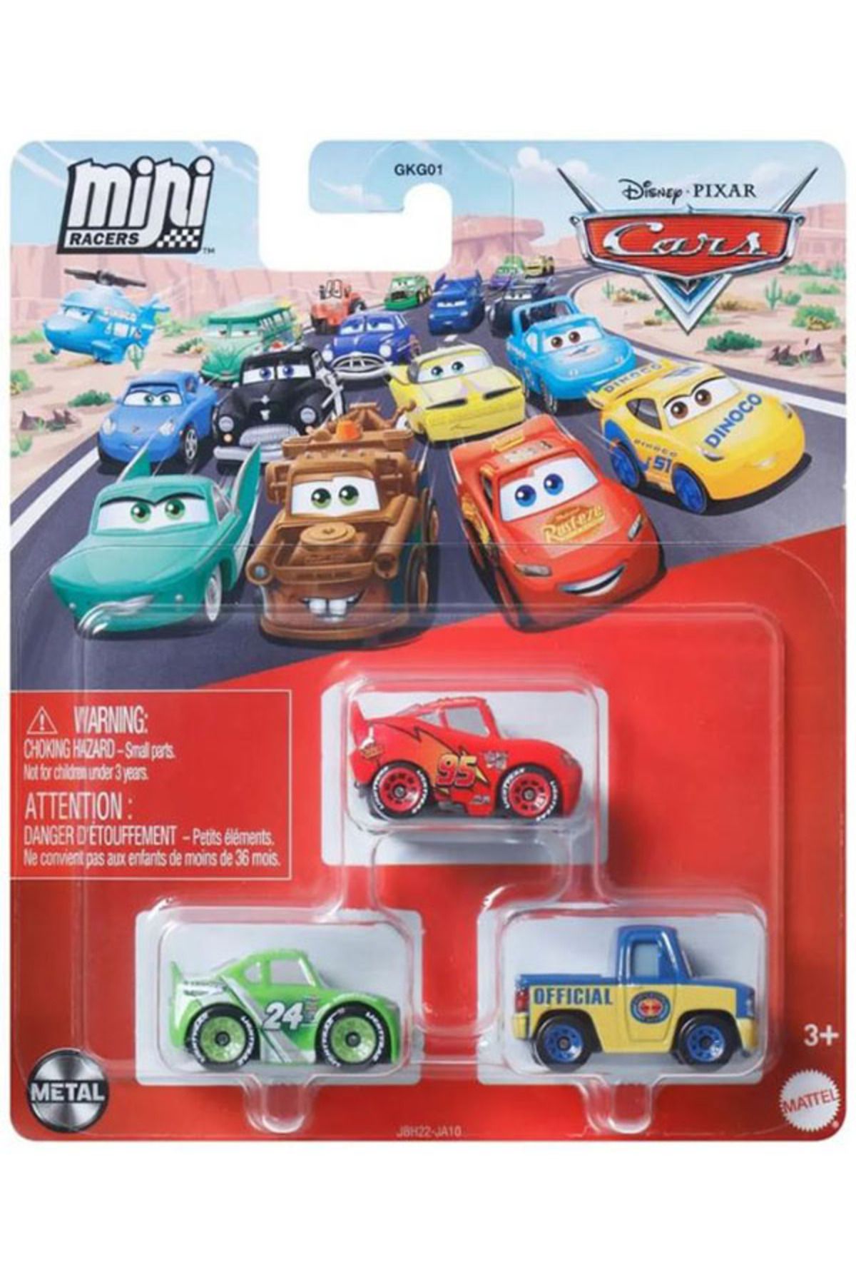 CARS Disney Pixar Cars - Üçlü Mini Racers - Lightning Mcqueen & Brick Yardley & Dexter Hoover