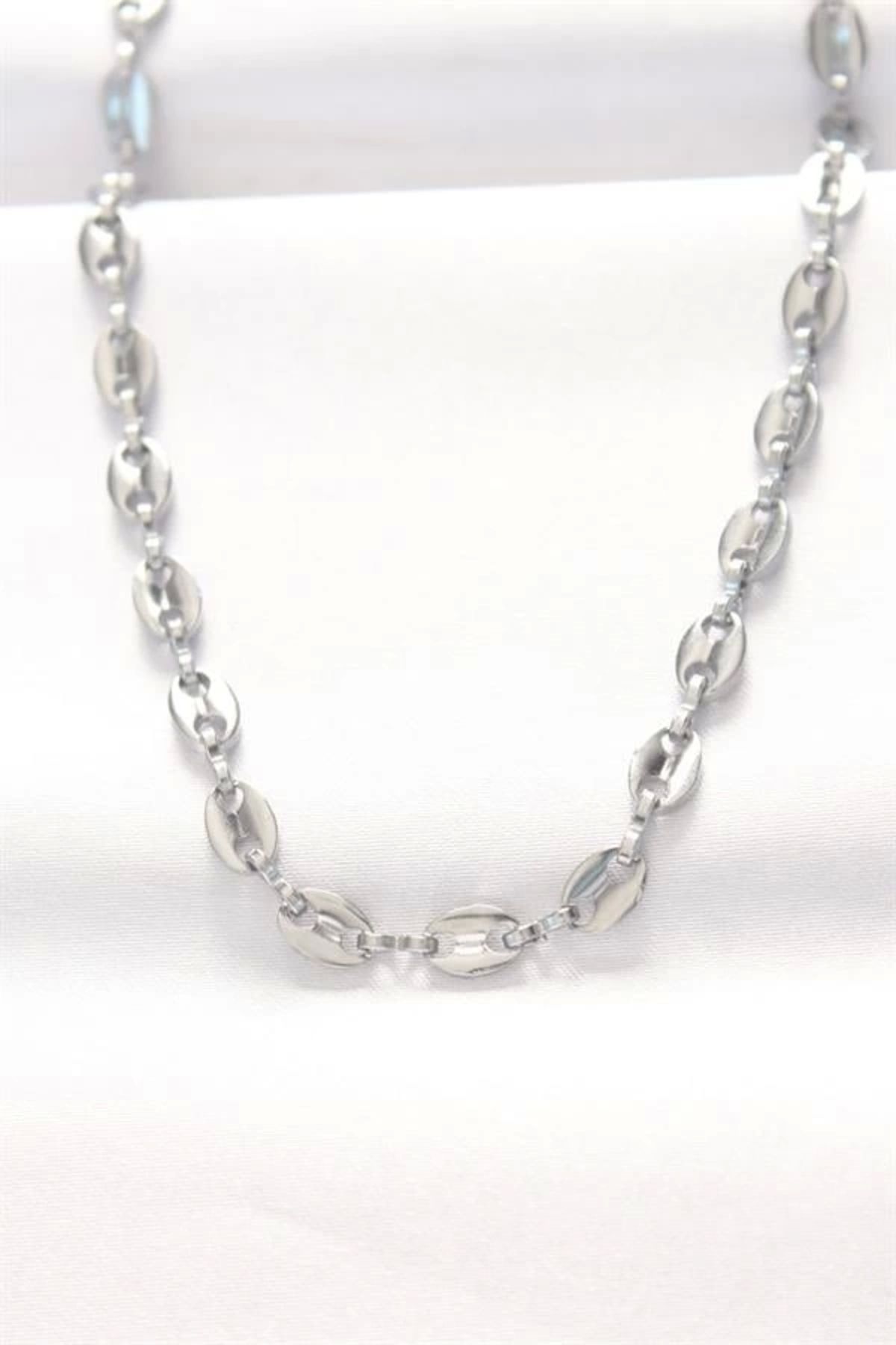 Lale Moda 316L Çelik Silver Renk Gemici Zincir Kolye