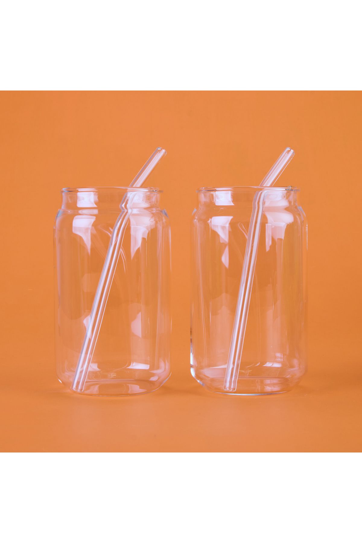 İpek İpek 2'li Pipetli Cam Bardak - Şeffaf - 540 ml