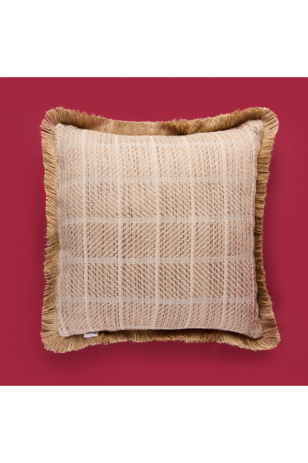 Evidea Soft Palm Breeze Jüt Görünümlü Kırlent - Kahverengi - 45x45 cm