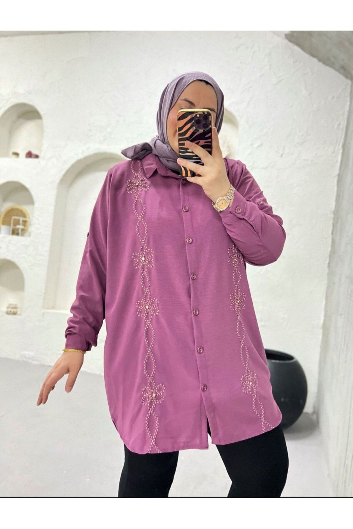 Sevda Kılınç 🌸 NAKIŞ DETAYLI AYROBİN GÖMLEK