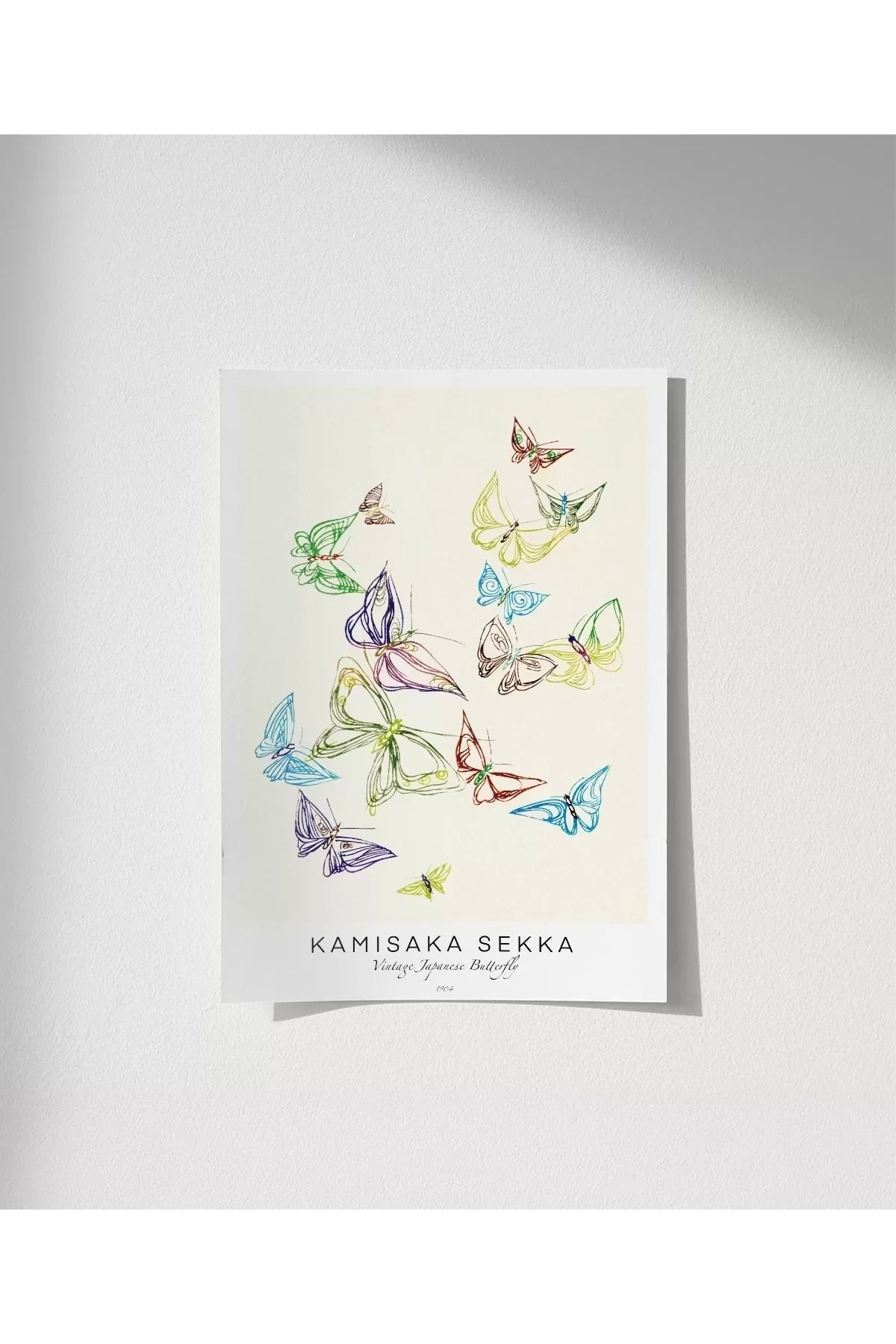VOGLOO Çerçevesiz Poster Kamisaka Sekka Vintage Japon Kelebekler