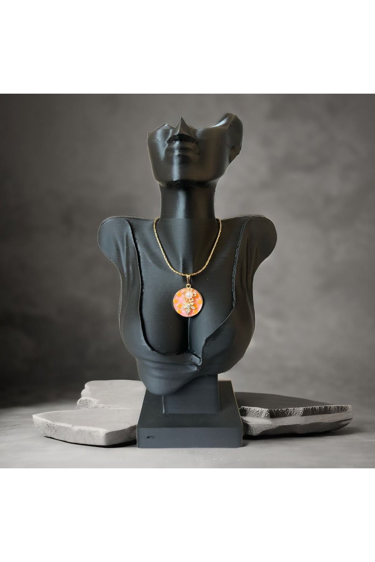 Çelik Çelik Sanat Kolye ( Özel Zincir )