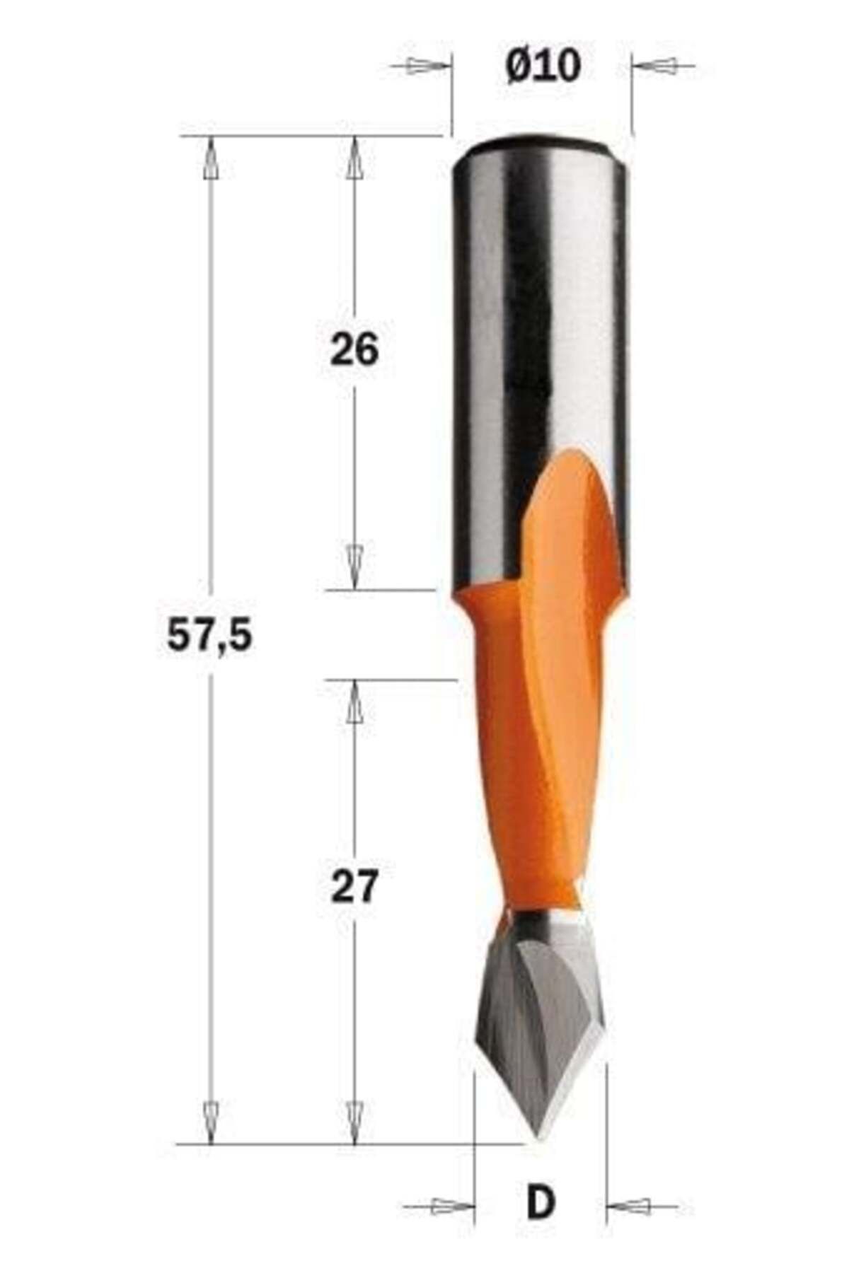 ITA TOOLS 5x27x57,5 SOL SİVRİ ( T.DELİK ) MATKAP UCU