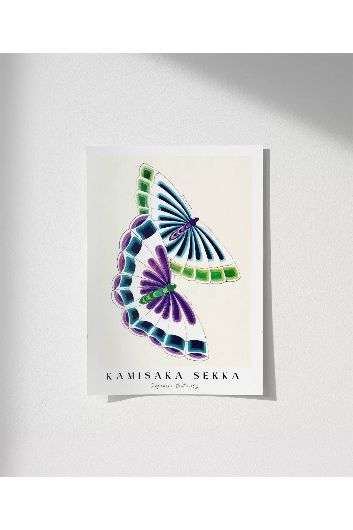 VOGLOO Çerçevesiz Poster Kamisaka Sekka İki Japon Kelebeği