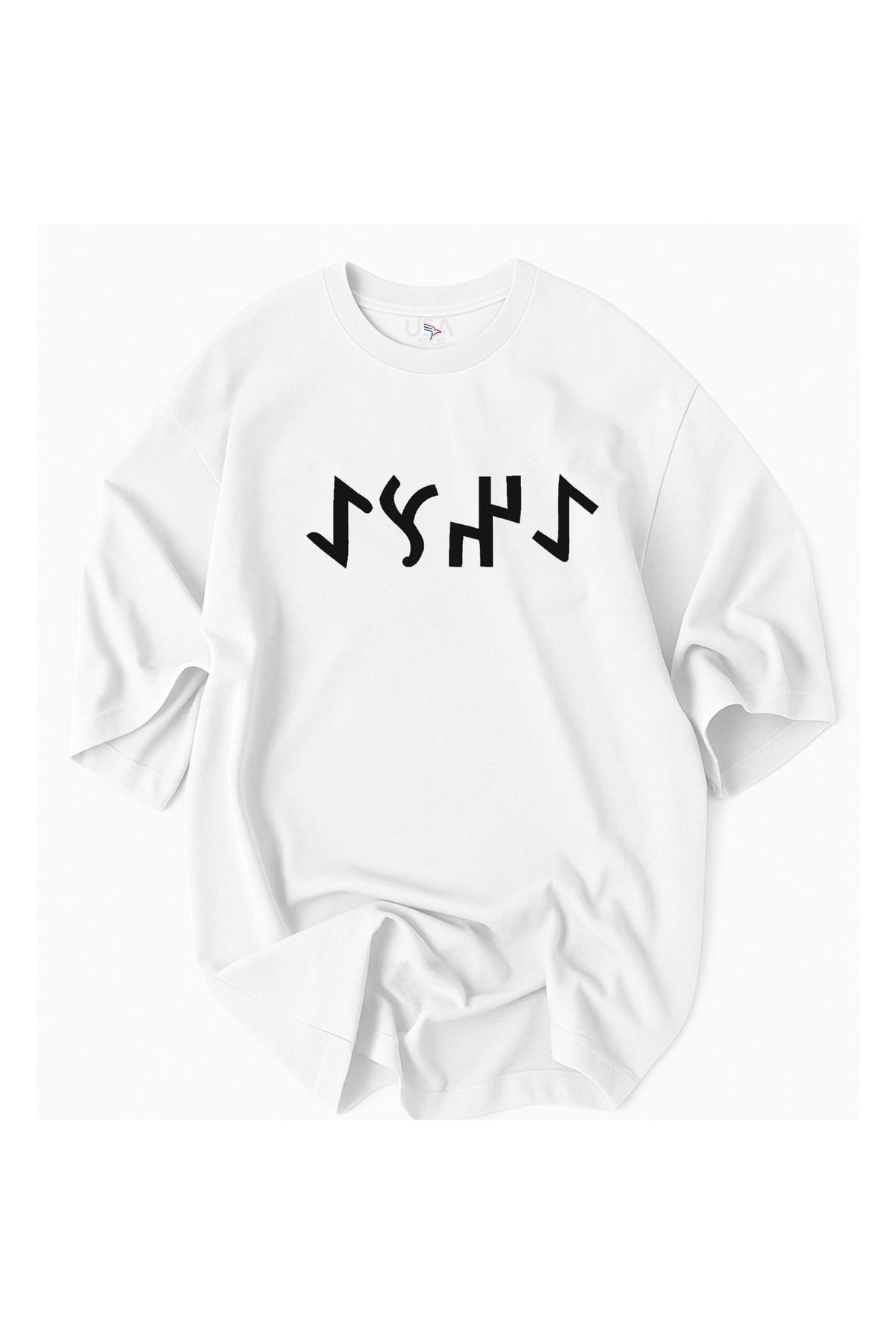 Advantage Göktürk'ce ASENA Logolu Unisex Oversize %100 Pamuklu T-Shirt