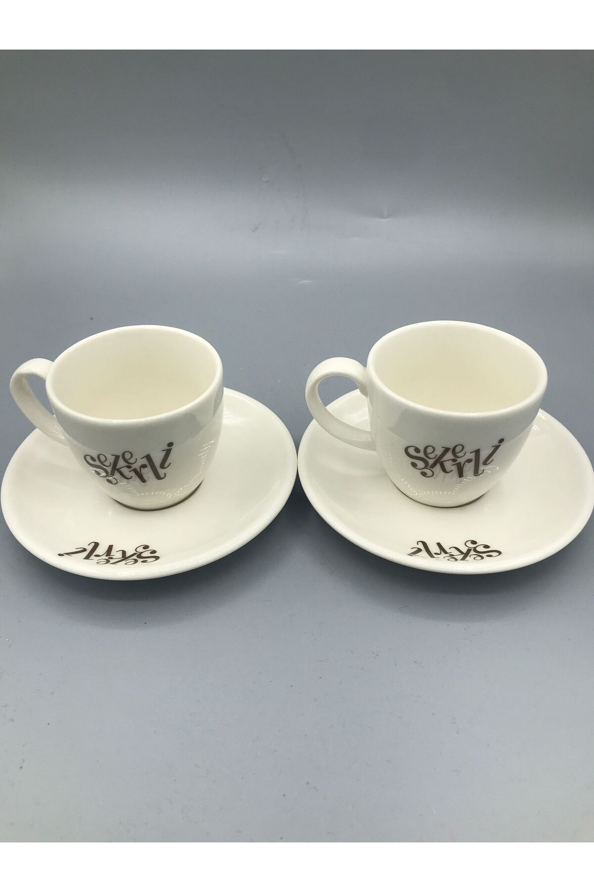 MeMy Design Porselen 2'li Türk Kahvesi Fincanı ve Tabağı
