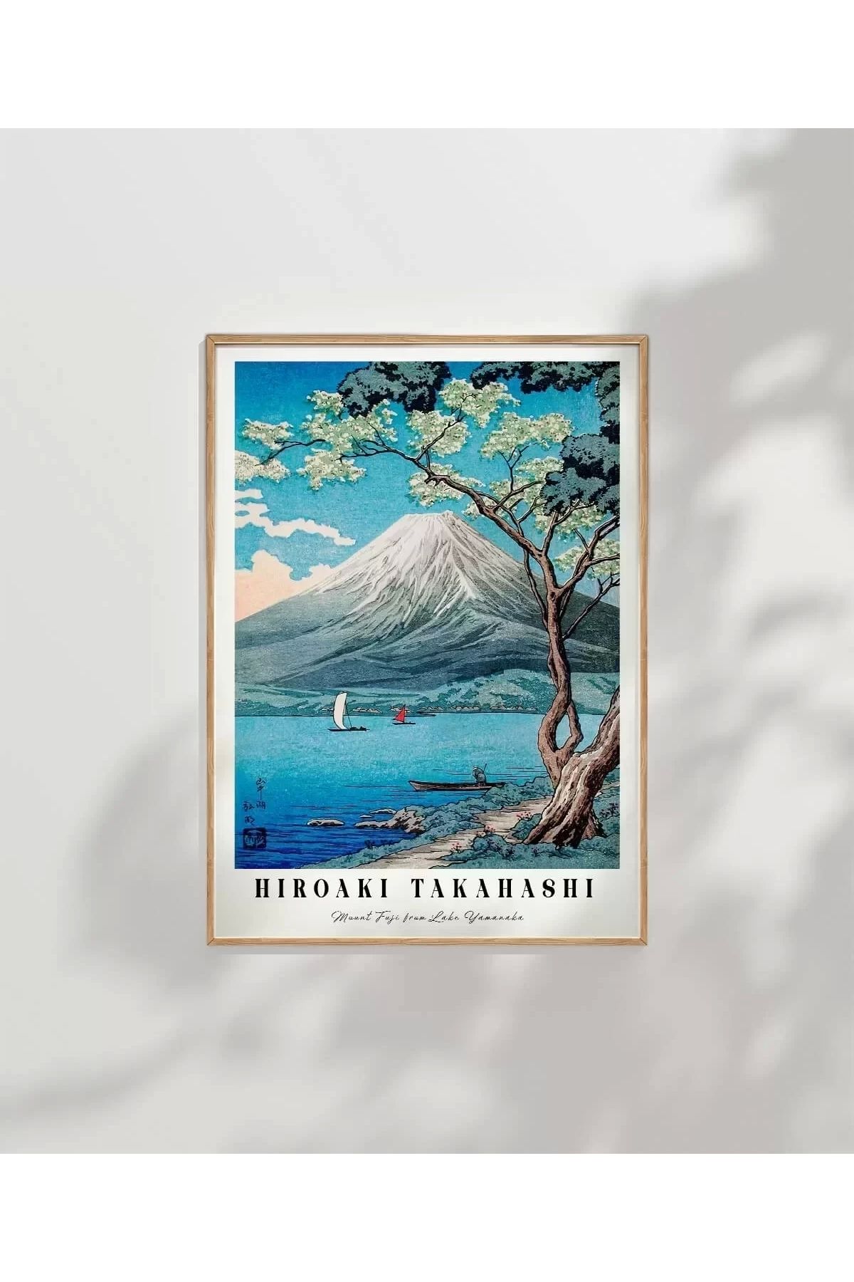 VOGLOO Çerçevesiz Poster Hiroaki Takahashi Yamanaka Gölü'nden Fuji Dağı