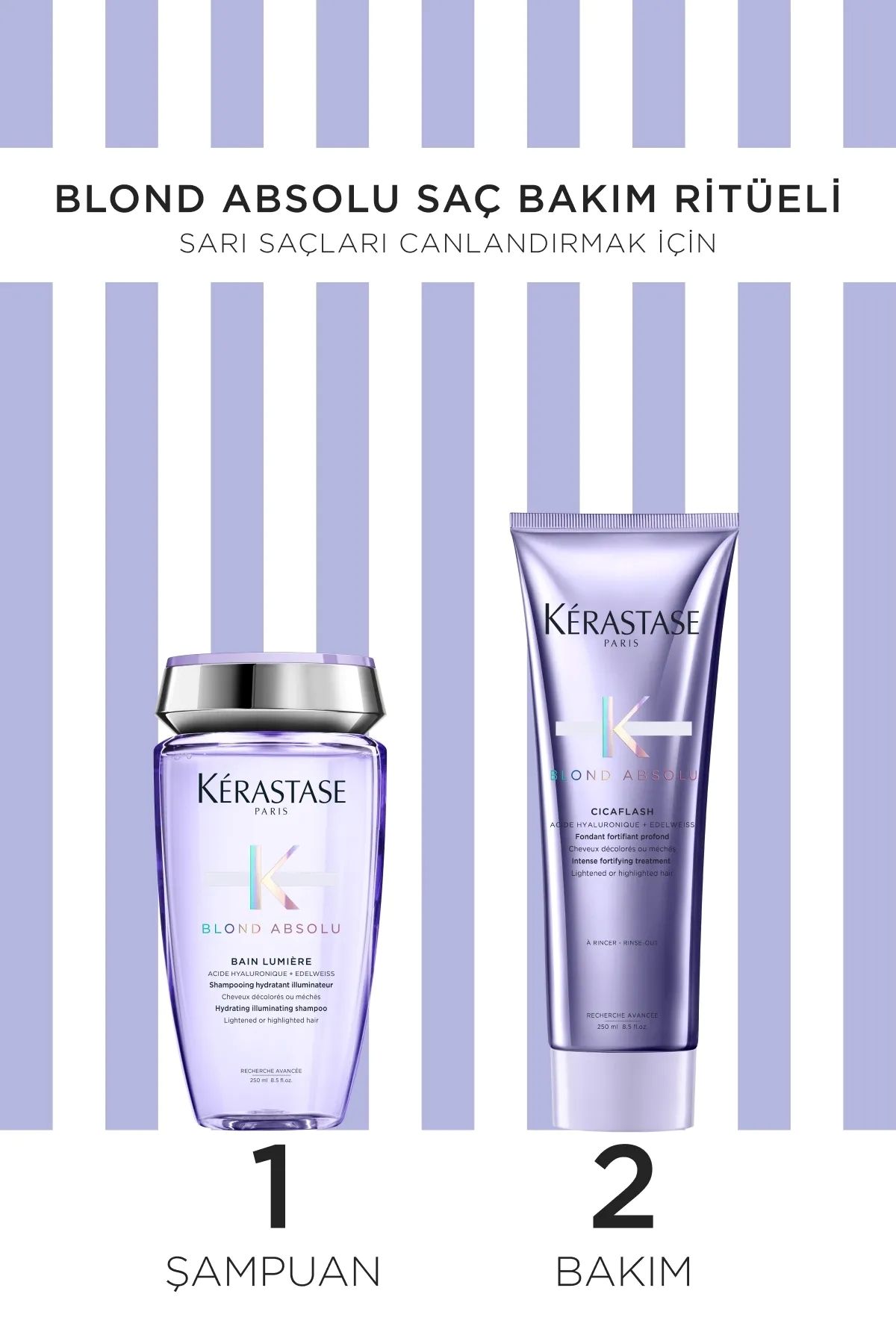 Kerastase Blond Absolu Blond Absolu Hassaslaşmış saçları güçlendirici Saç Bakım Seti 2'li