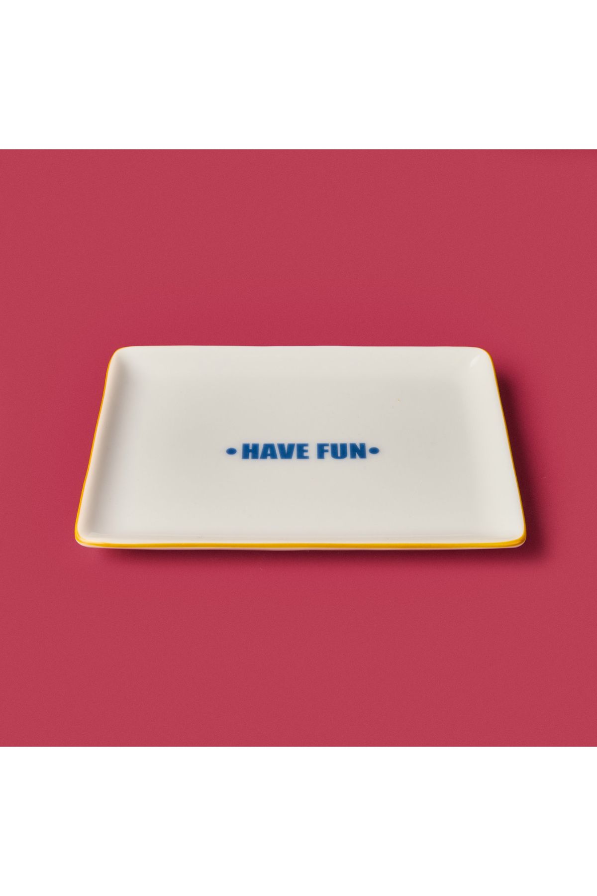 Evidea Kitchen Have Fun Servis Tabağı - Sarı / Mavi - 13x18 cm