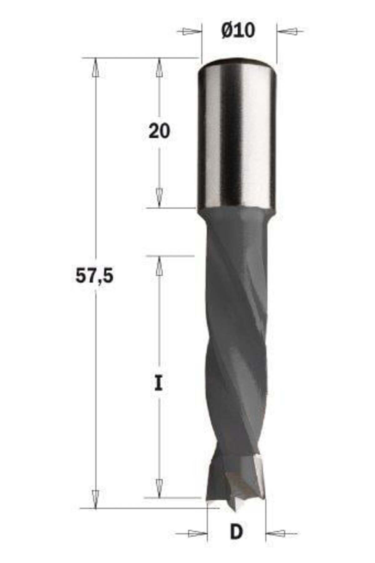 ITA TOOLS 10X30X57,5 S:10X20 SAĞ DÜBEL ( Y.DELİK ) MATKAP UCU