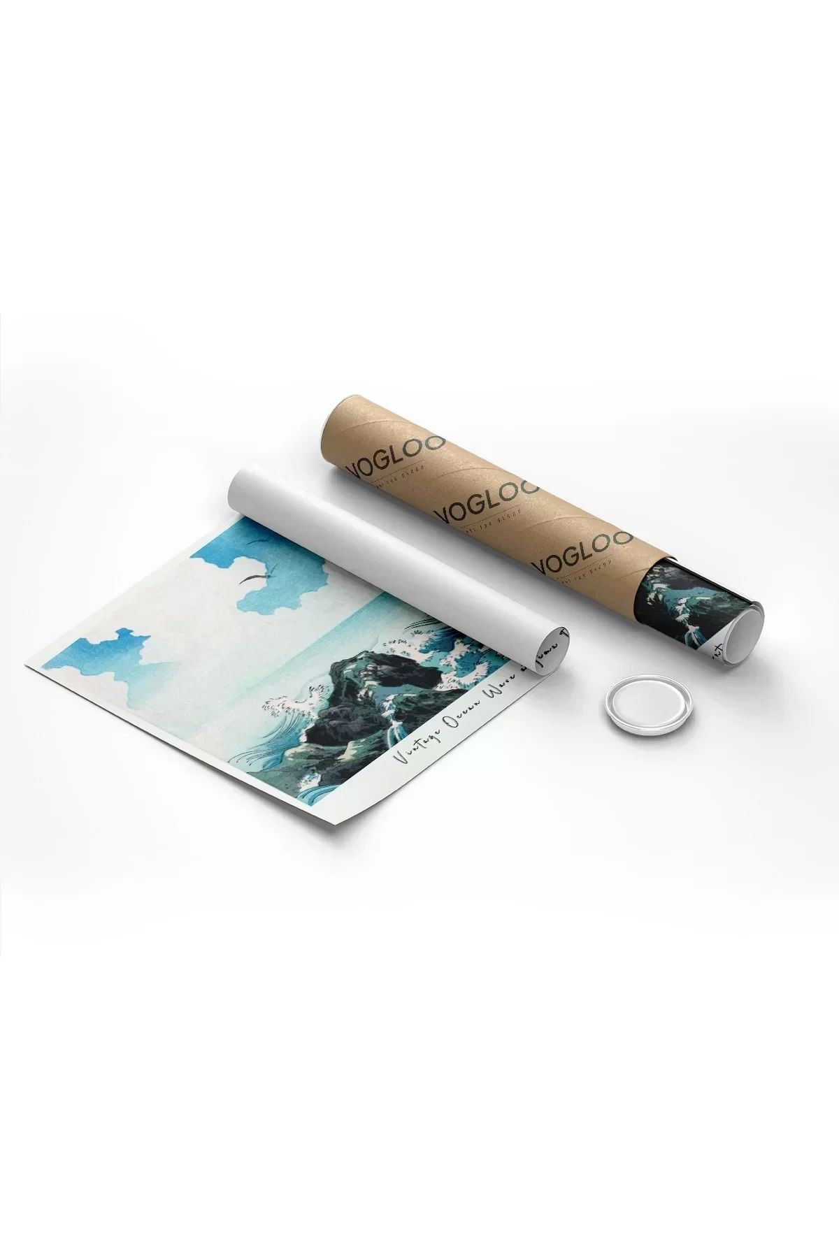 VOGLOO Çerçevesiz Poster Kojima Adası'nda Okyanus Dalgası