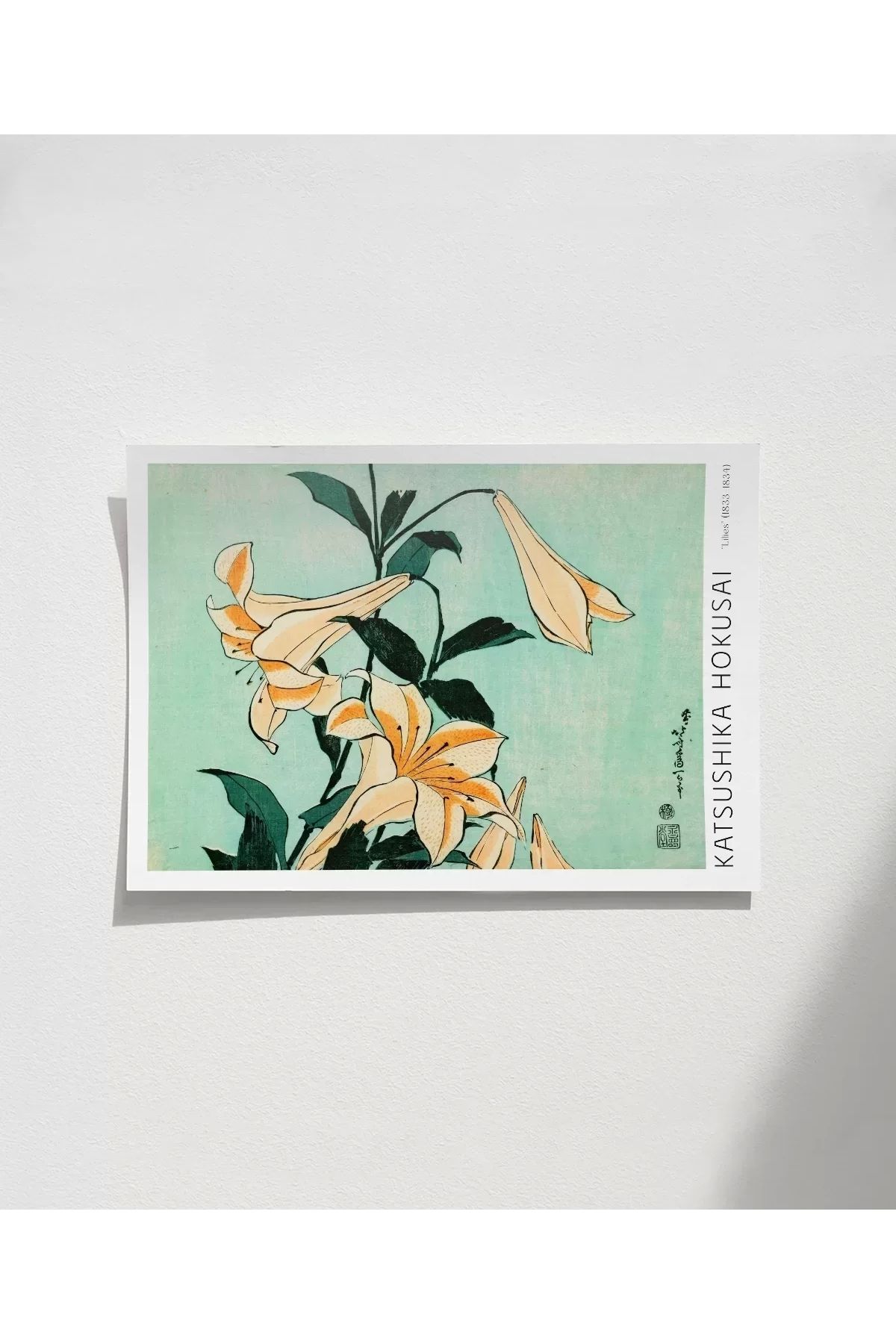 VOGLOO Çerçevesiz Poster Hokusai Zambaklar