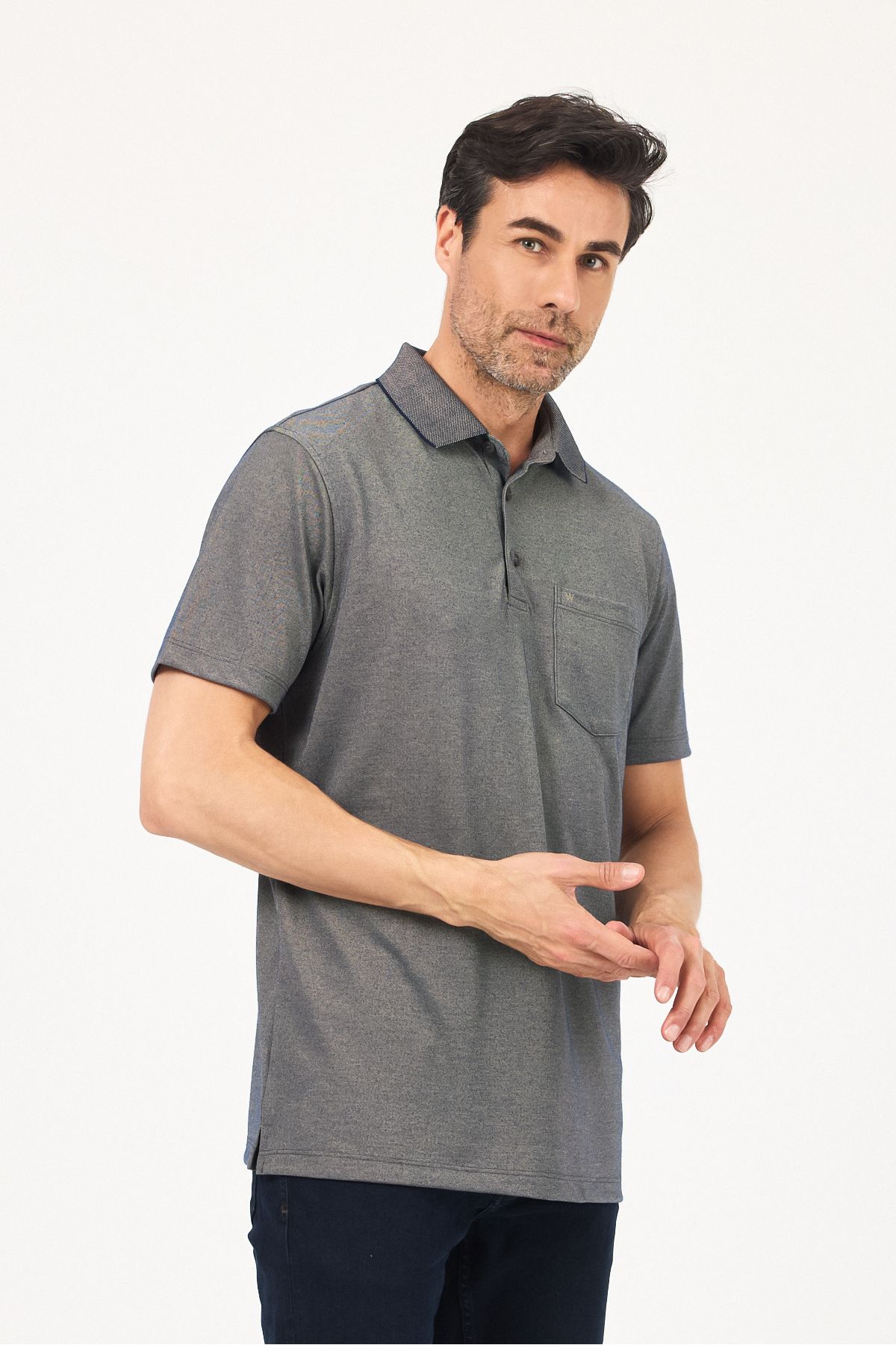 ENQUE Cepli Düz Pamuk Yazlık Kısa Kol Polo Yaka Çekmez Basic Slim Fit T-Shirt