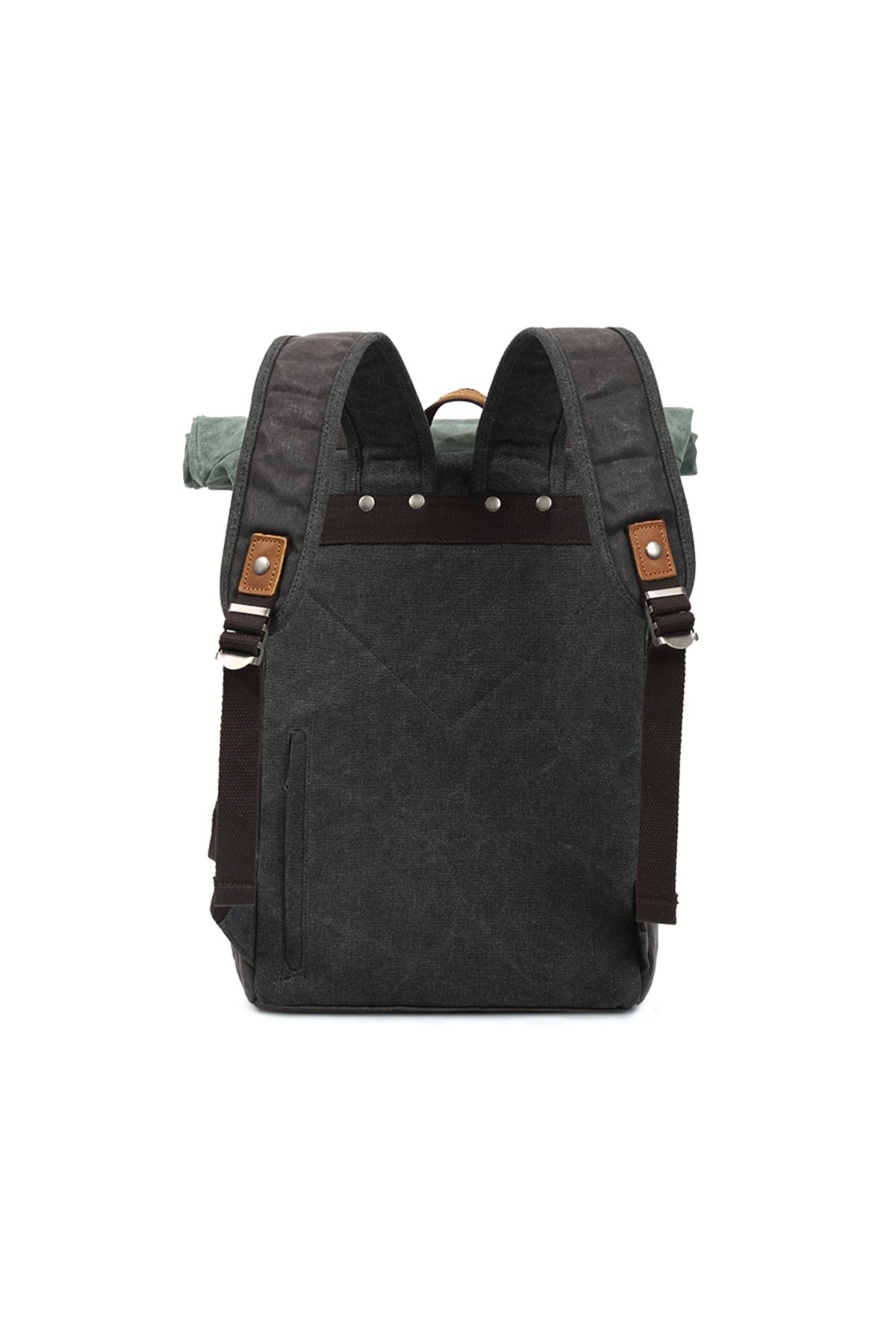 JOLAR.-Rucsac din canvas, pentru calatorii, drumetii, compartiment laptop, rezistent la apa, unisex, JOLAR. 14