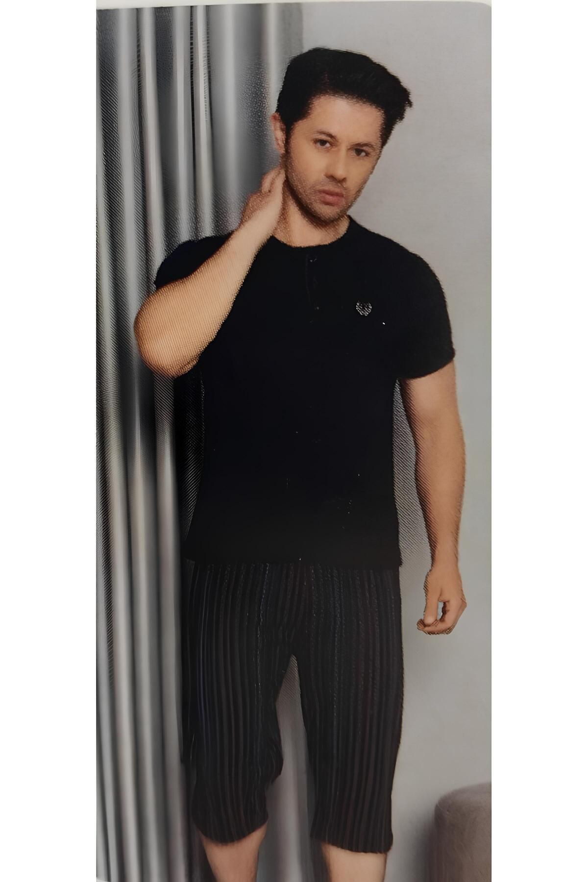 nesrinicgiyim ERKEK BERMUDA PİJAMA TAKIM 9510