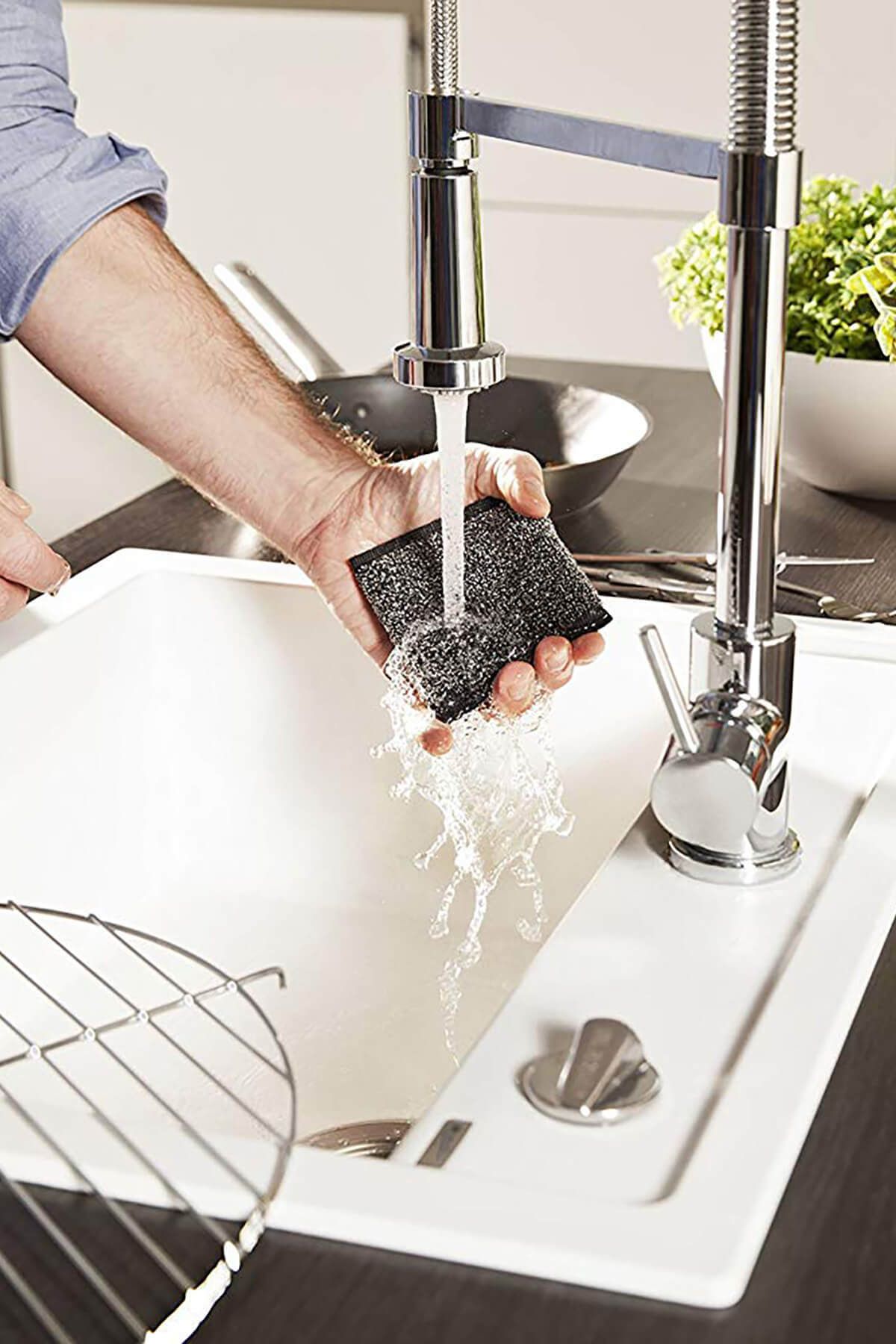 Vileda-Power Inox Steel - 3 Pack of 2 Dish Sponges 5