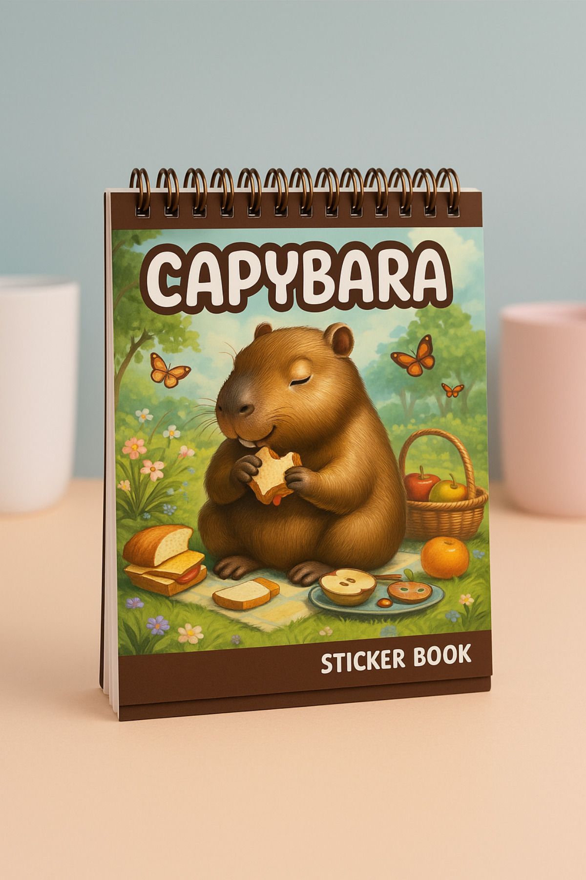 NaSaDAN Sevimli Capybara Sticker Book Sticker Defteri 8 Sayfa