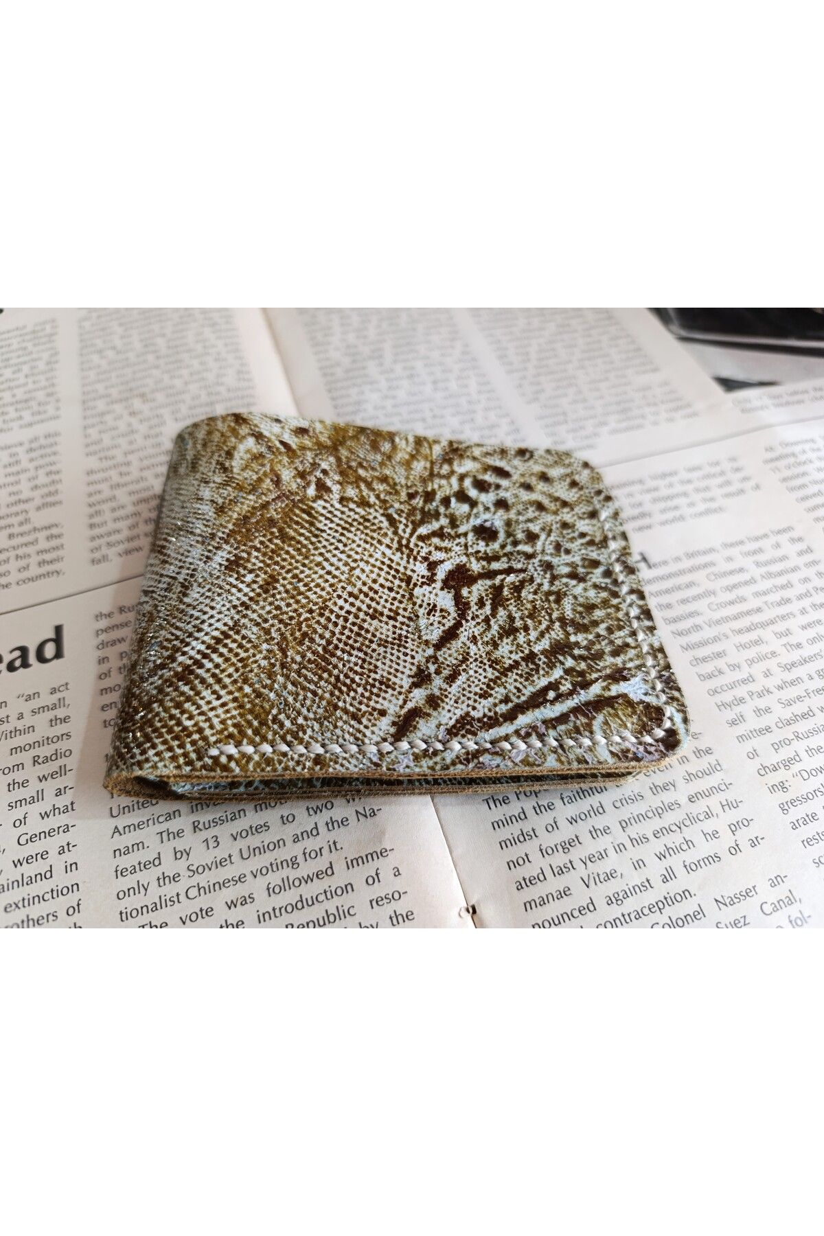 Mahfuz Gerçek Deri Tamamen El Emeği Cüzdan 22cm*8cm * 1 Banknot Alanı 4 Kart Bölmesi UK09