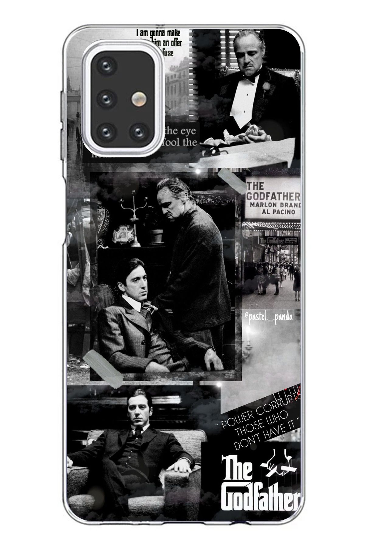 TechTree Samsung Galaxy M31S Uyumlu The GodFather Baba Film Tasarımlı Şeffaf Silikon Kılıf
