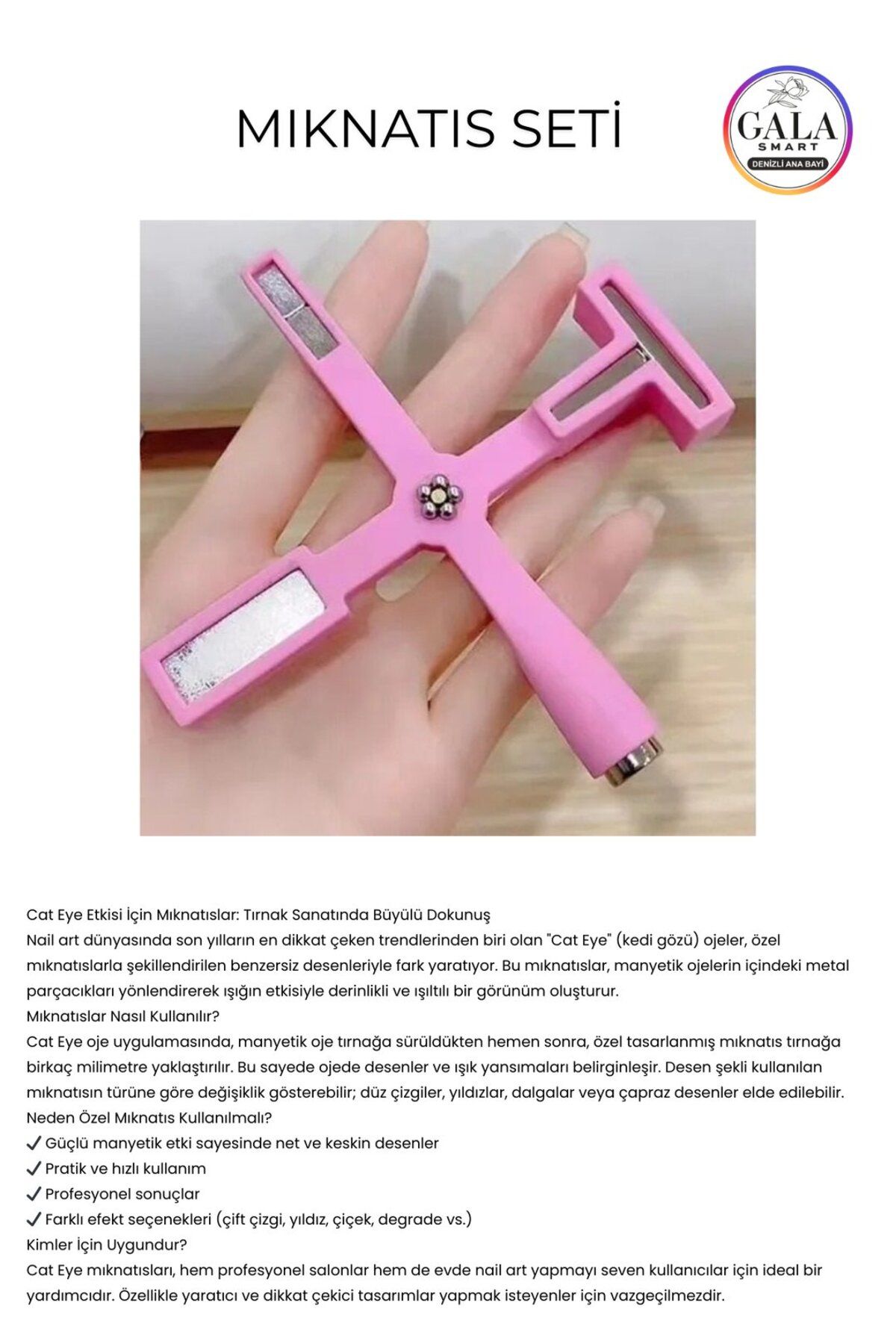 gala smart Magnet Mıknatıs Kedi Gözü Kalıcı Oje İçin