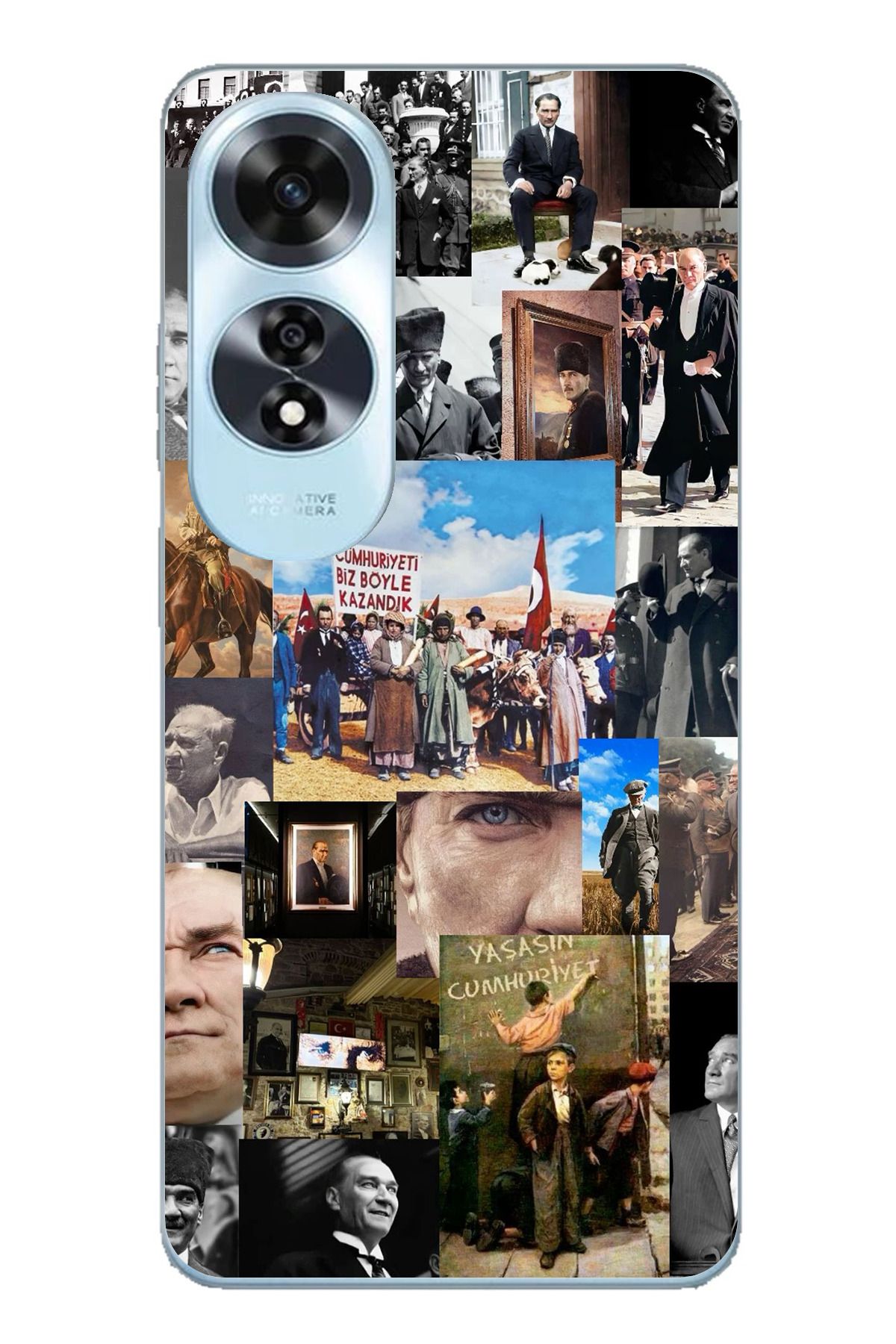 TechTree OPPO A60 Uyumlu Atatürk Cumhuriyet Şeffaf Silikon Kılıf