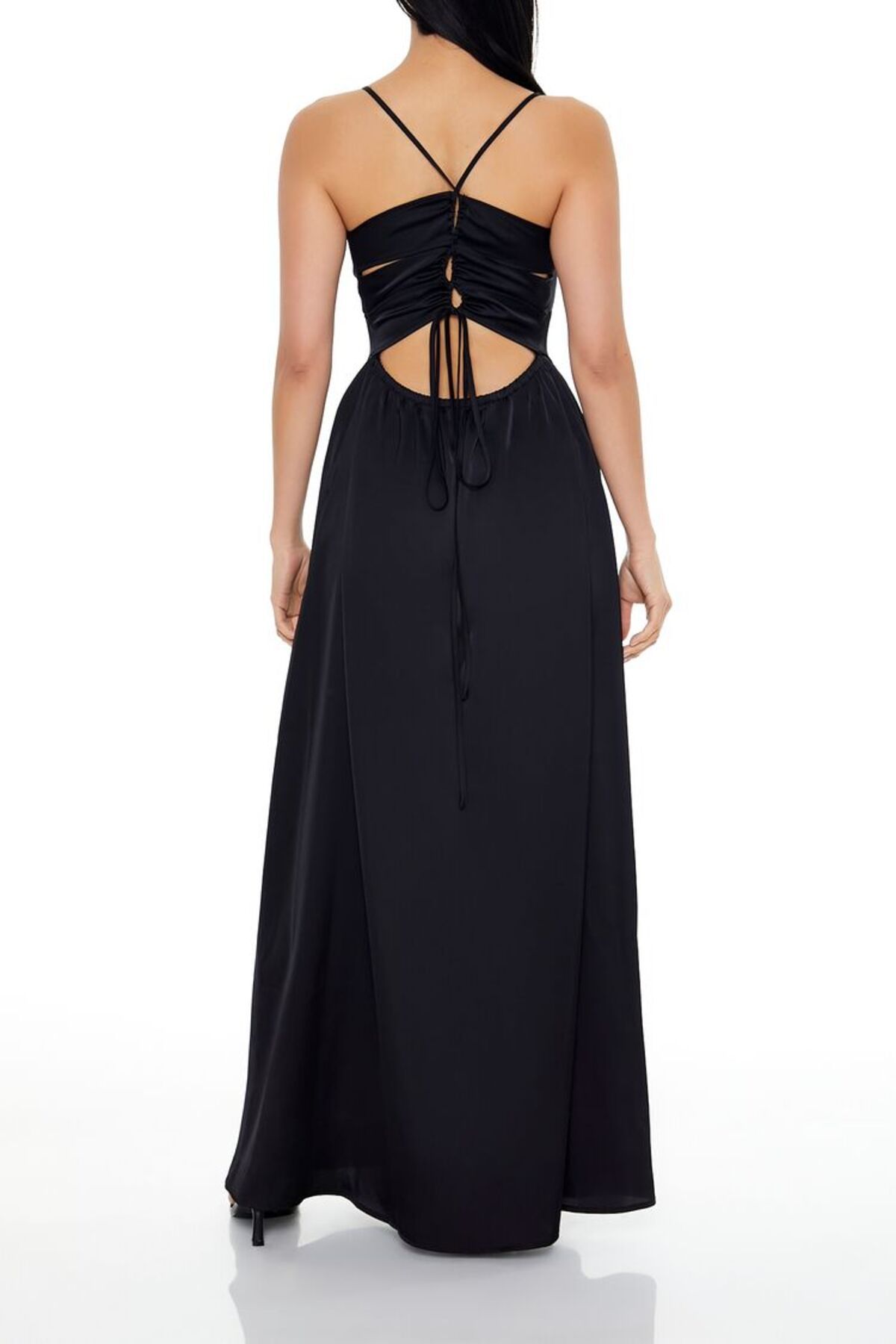 Forever 21 Saten Bağcıklı Maxi Elbise