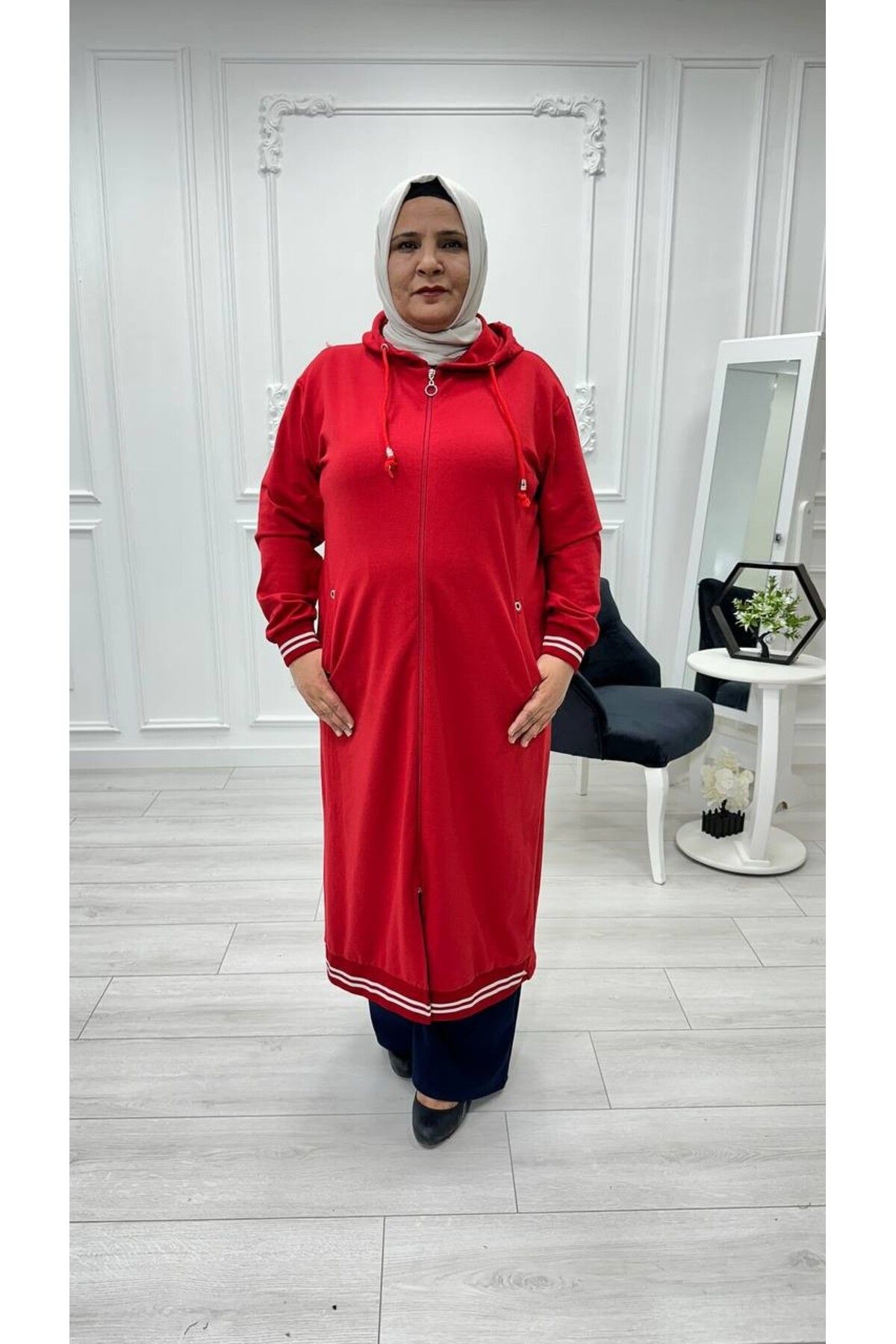 Sevda Kılınç 💜 Büyük Beden Uzun Ribanalı Giy Çık