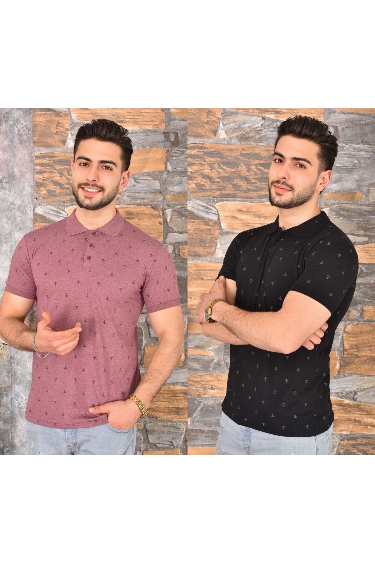 Bala Giyim 2'li ERKEK POLO YAKA DESENLİ T-SHIRT