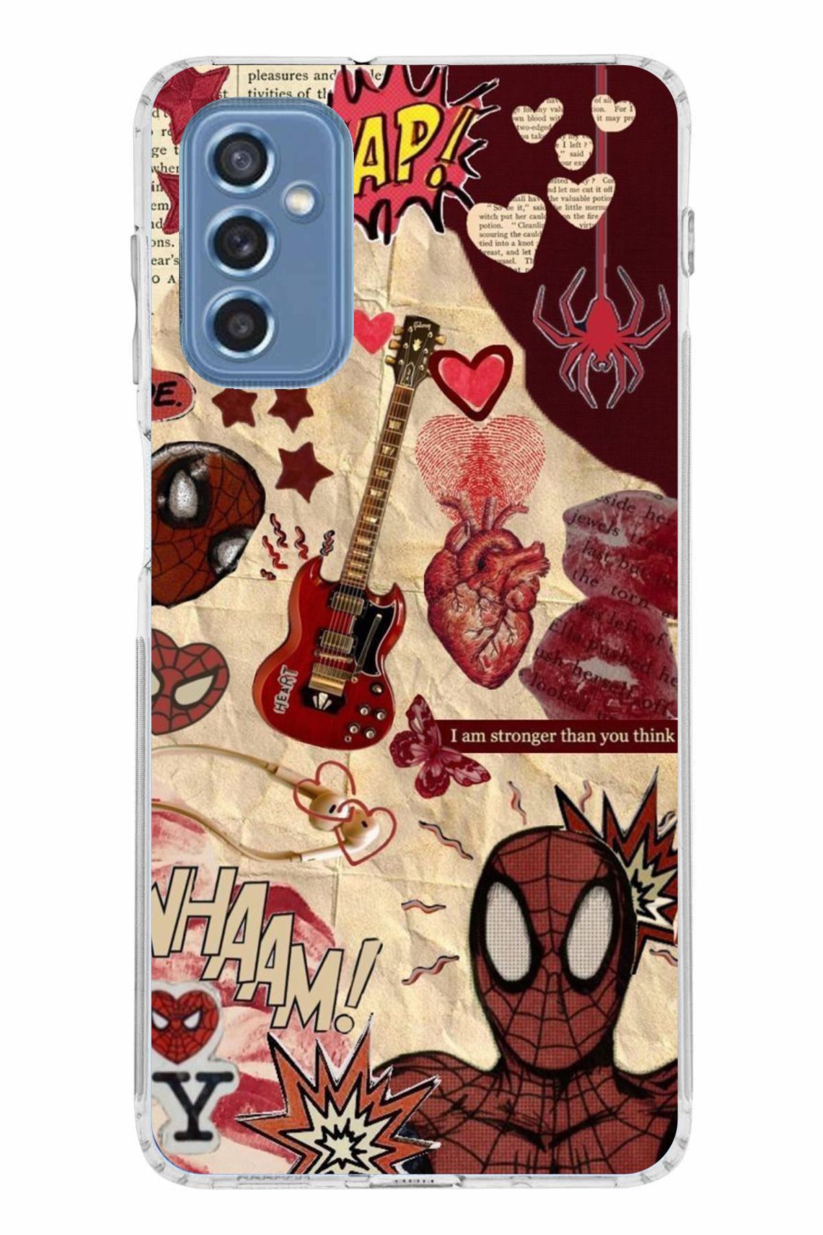 TechTree Samsung Galaxy M52 Uyumlu Vintage Örümcek Şeffaf Silikon Kılıf