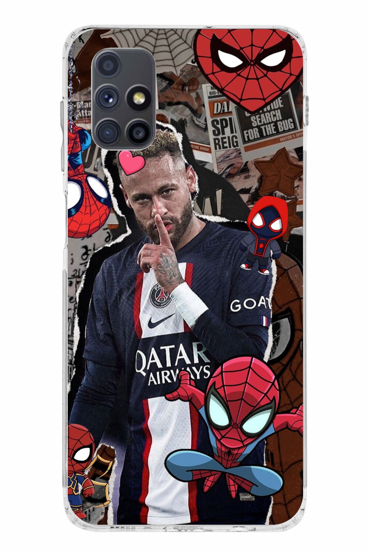 TechTree Samsung Galaxy M51 Uyumlu Neymar PSG Şeffaf Silikon Kılıf