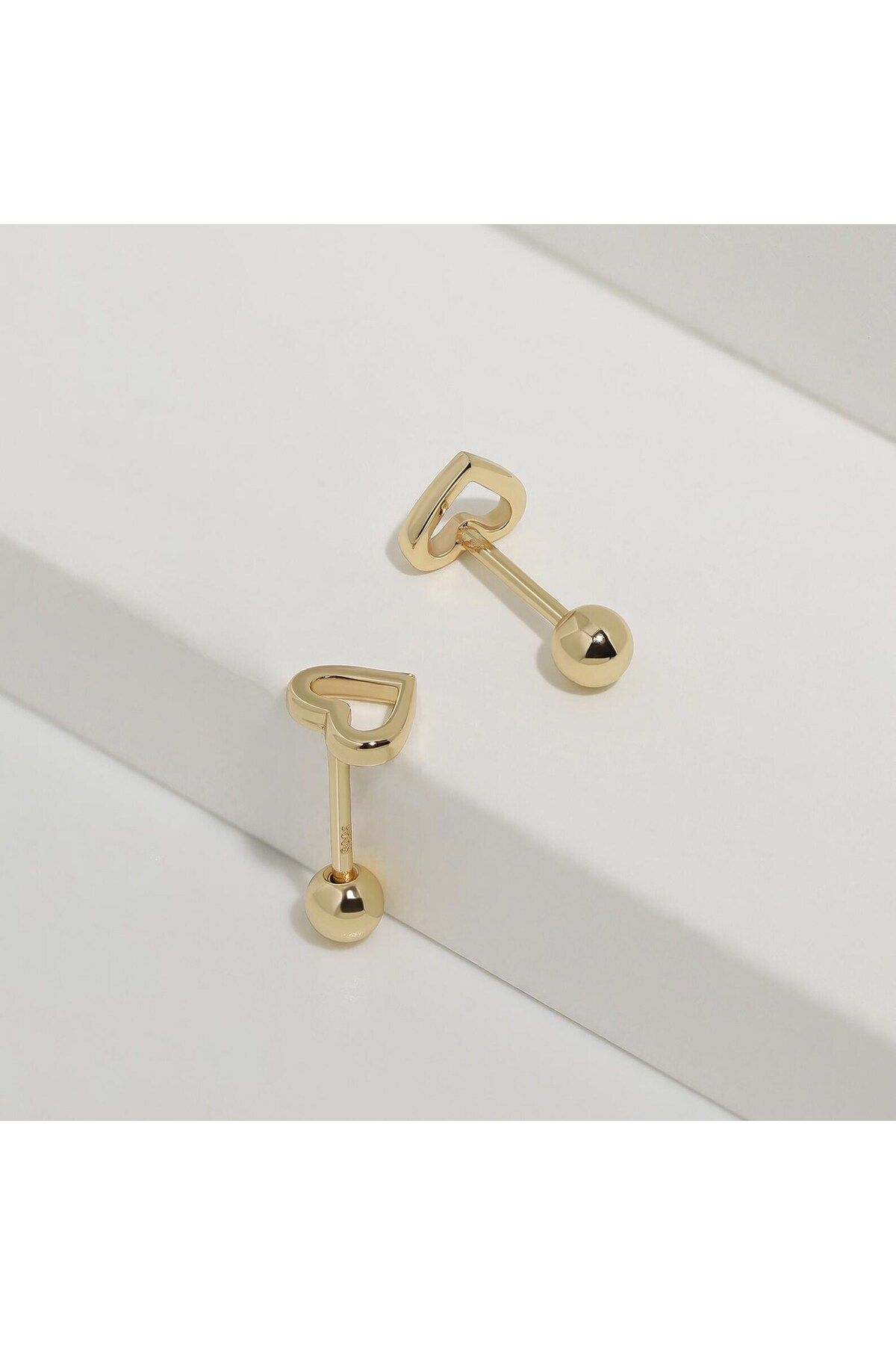alysa jewelry Cerrahi çelik kalp piercing tragus, helix, lobe, conch 1 adet