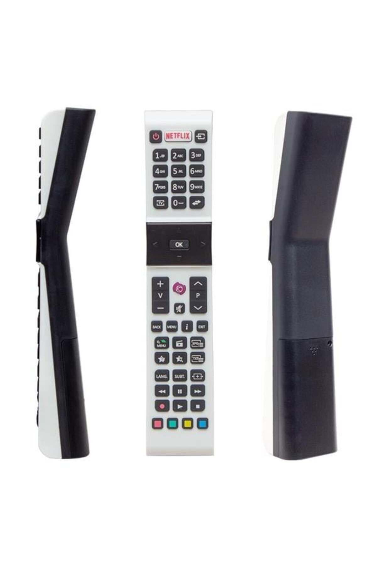 DENİZBİLİŞİM Profilo Rca49130 - Vestel Smart – Sanyo - Jvc Netflix Tuşlu Beyaz Yazısız Lcd Led Tv Kumanda