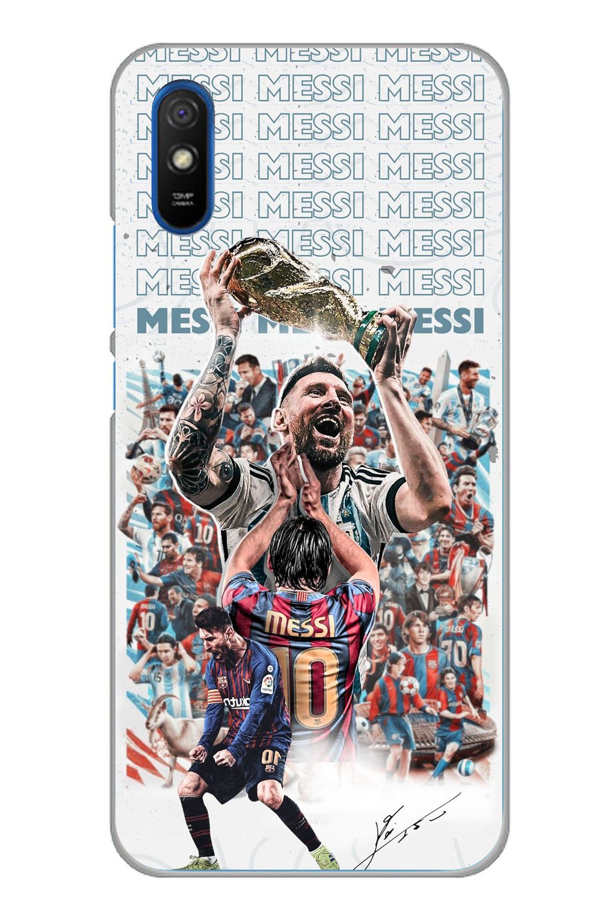 TechTree Redmi 9A Uyumlu Messi Dünya Kupası Şeffaf Silikon Kılıf
