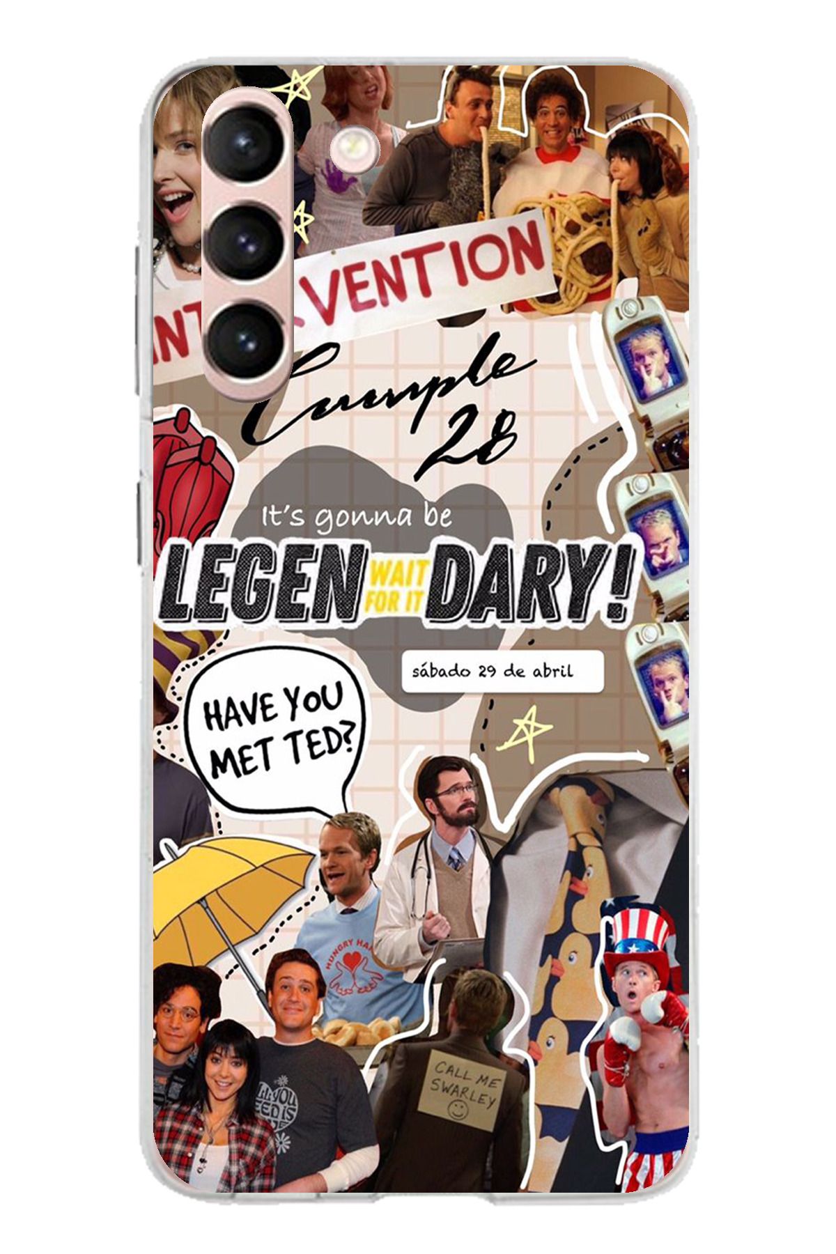 TechTree Samsung Galaxy S21 Uyumlu Retro Gazete How i met your mother Tasarımlı Şeffaf Silikon Kılıf