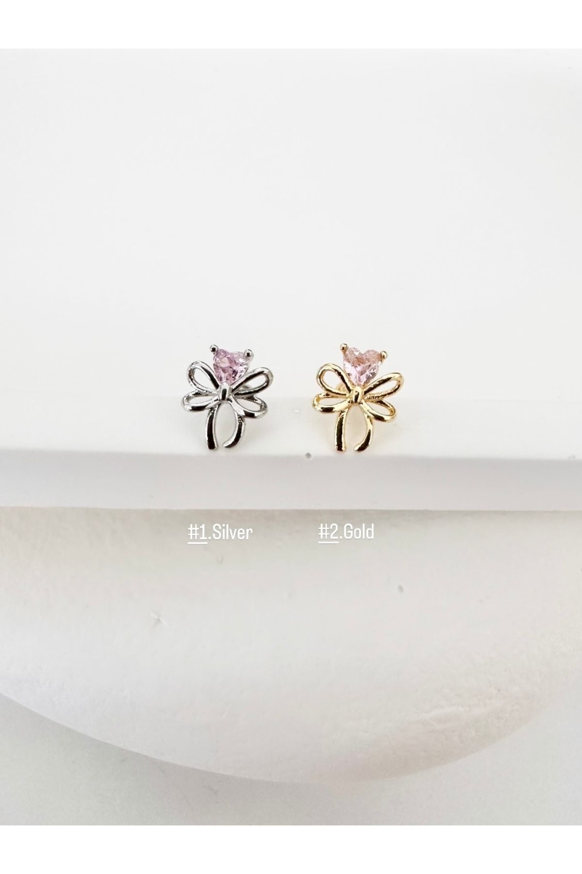My Bellas Jewels Cerrahi Çelik Kurdele Piercing Küpe, Helix, Tragus, Flat, Lobe Uyumlu (1 Adet)