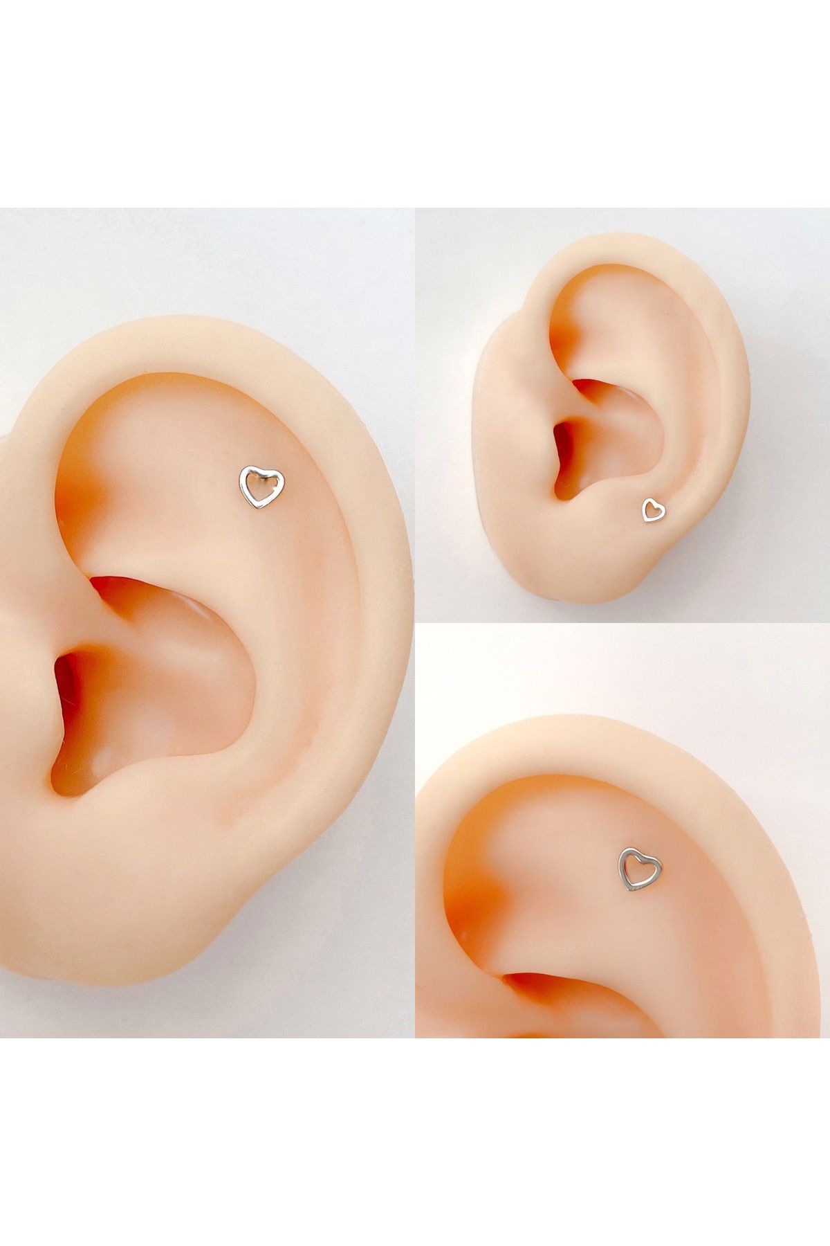 alysa jewelry Cerrahi çelik kalp piercing tragus, helix, lobe, conch 1 adet