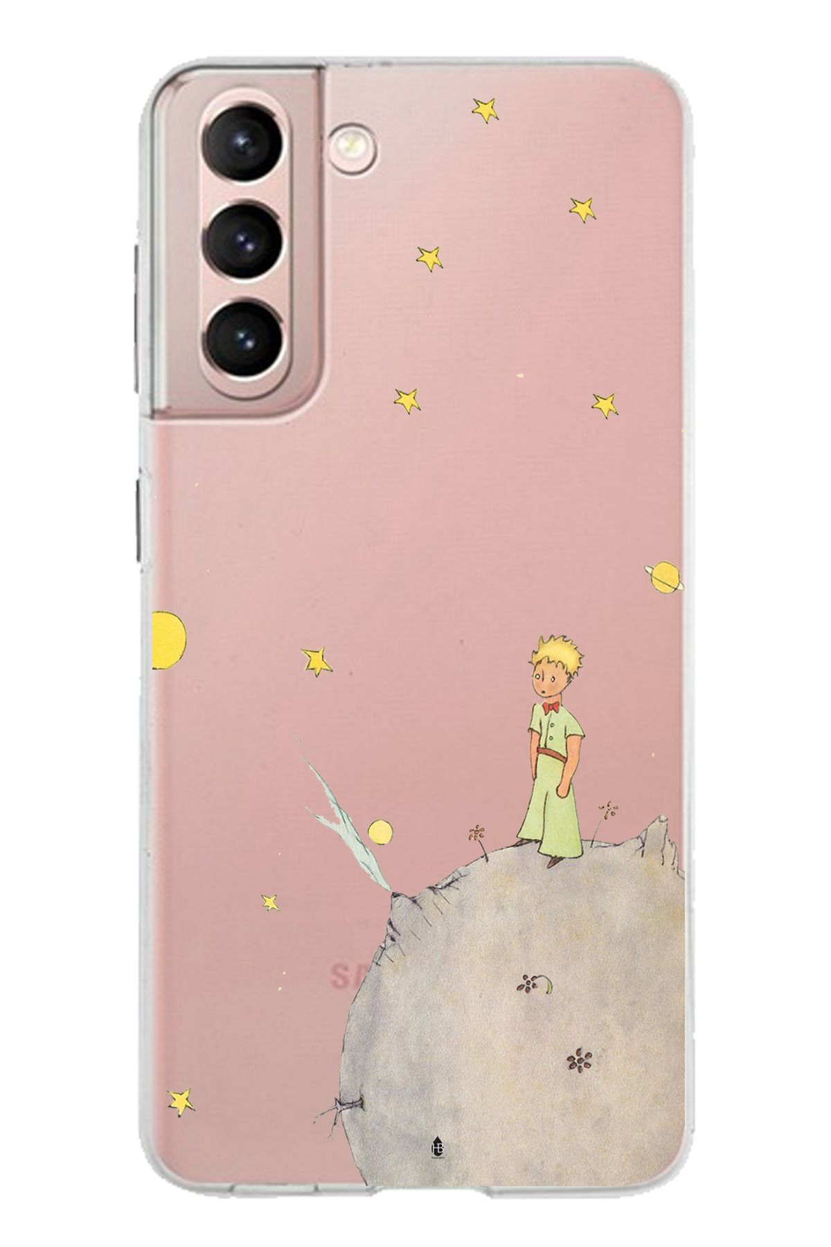 TechTree Samsung Galaxy S21 Uyumlu Küçük Prens Tasarımlı Şeffaf Silikon Kılıf