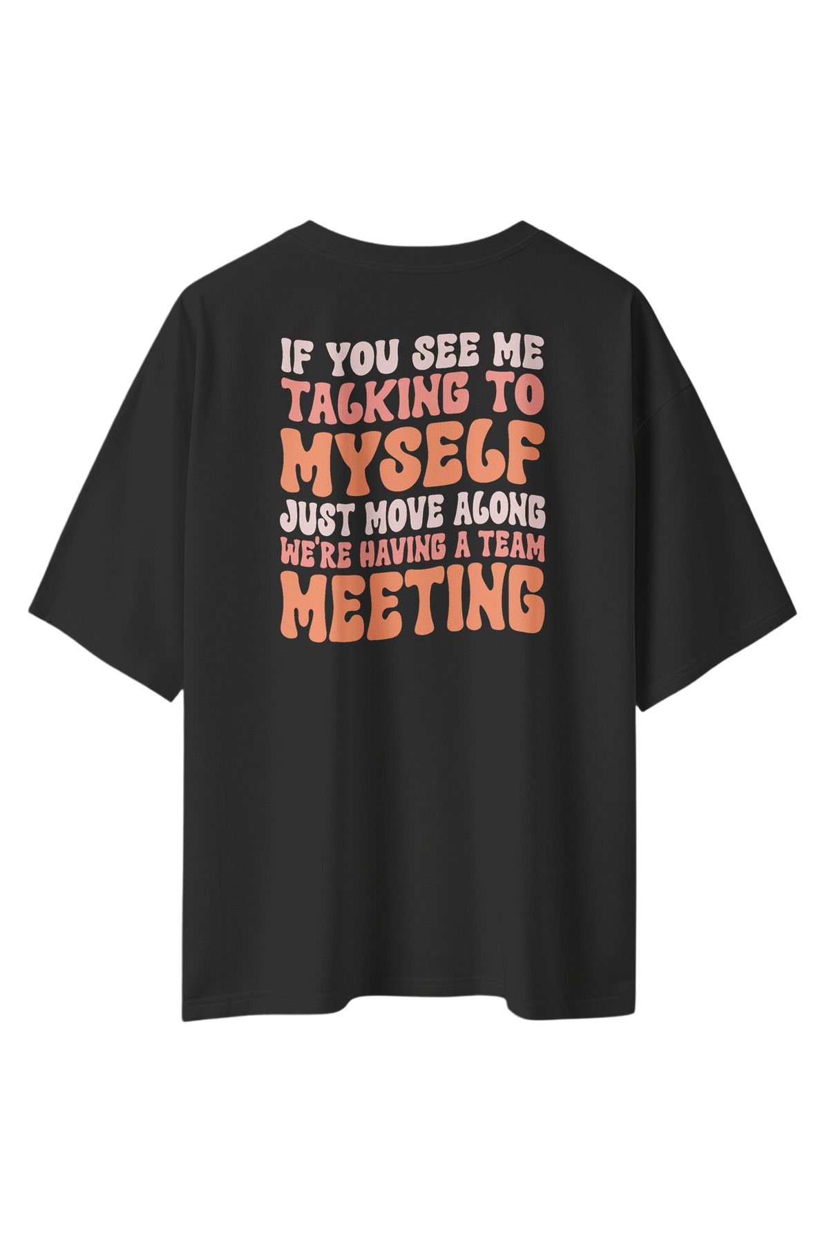 Wabizon Talking Myself - Oversize / Geniş Kesim Baskılı %100 Pamuklu T-shirt | Unisex