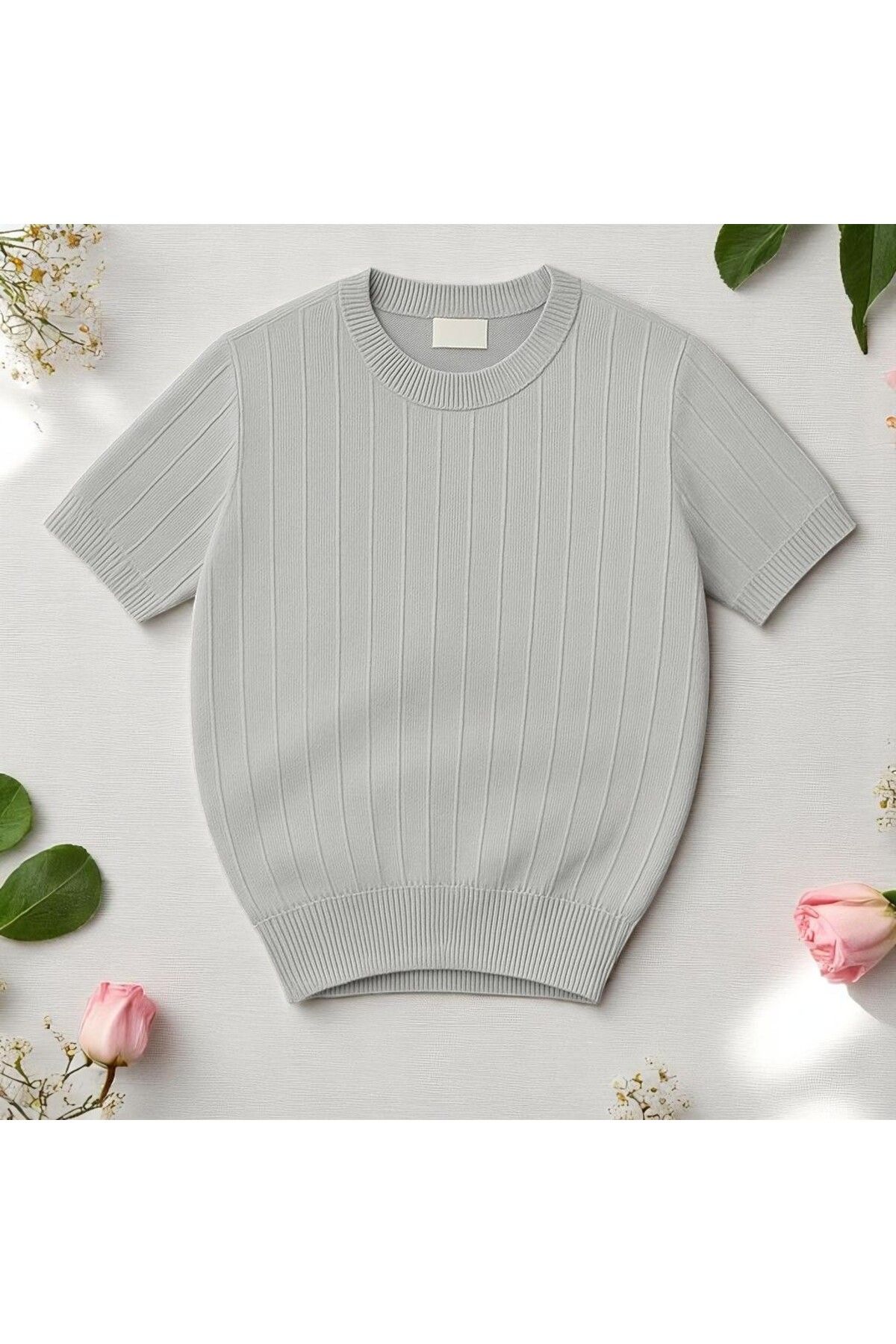 YONEZ MODA Erkek Rahat Kalıp Bisiklet Yaka Esnek Örme Triko Tişört
