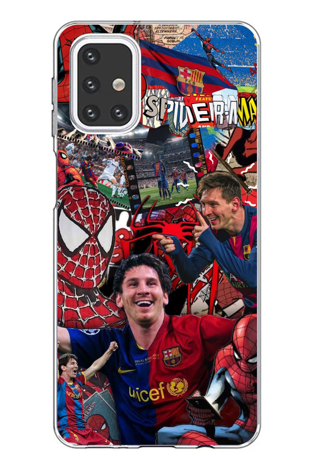 TechTree Samsung Galaxy M31S Uyumlu Messi Kolaj Şeffaf Silikon Kılıf