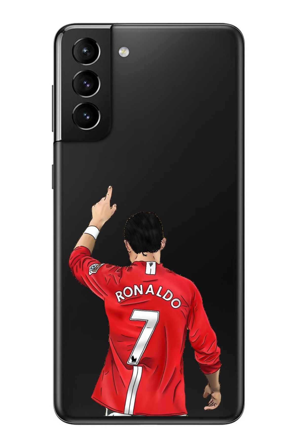 TechTree Samsung Galaxy S21 PLUS Uyumlu C. Ronaldo Forma Tasarımlı Şeffaf Silikon Kılıf